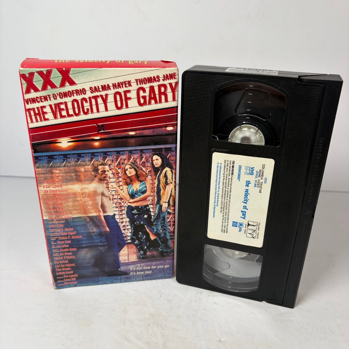 The Velocity of Gary (1998) VHS Vincent D'Onofrio Salma Hayek Thomas Jane R