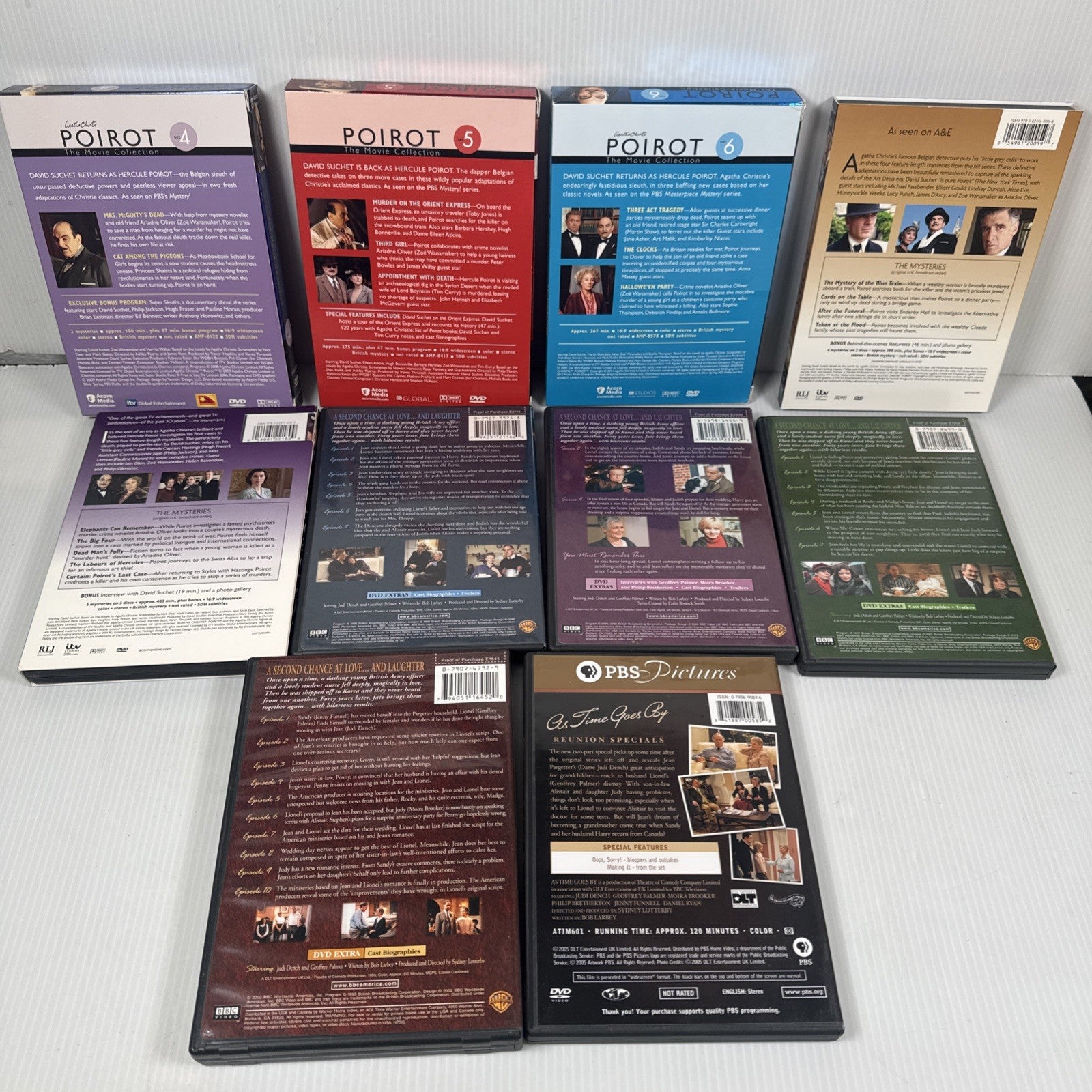 British TV BBC DVD Season Lot Of 10 Poirot & As Time Goes By