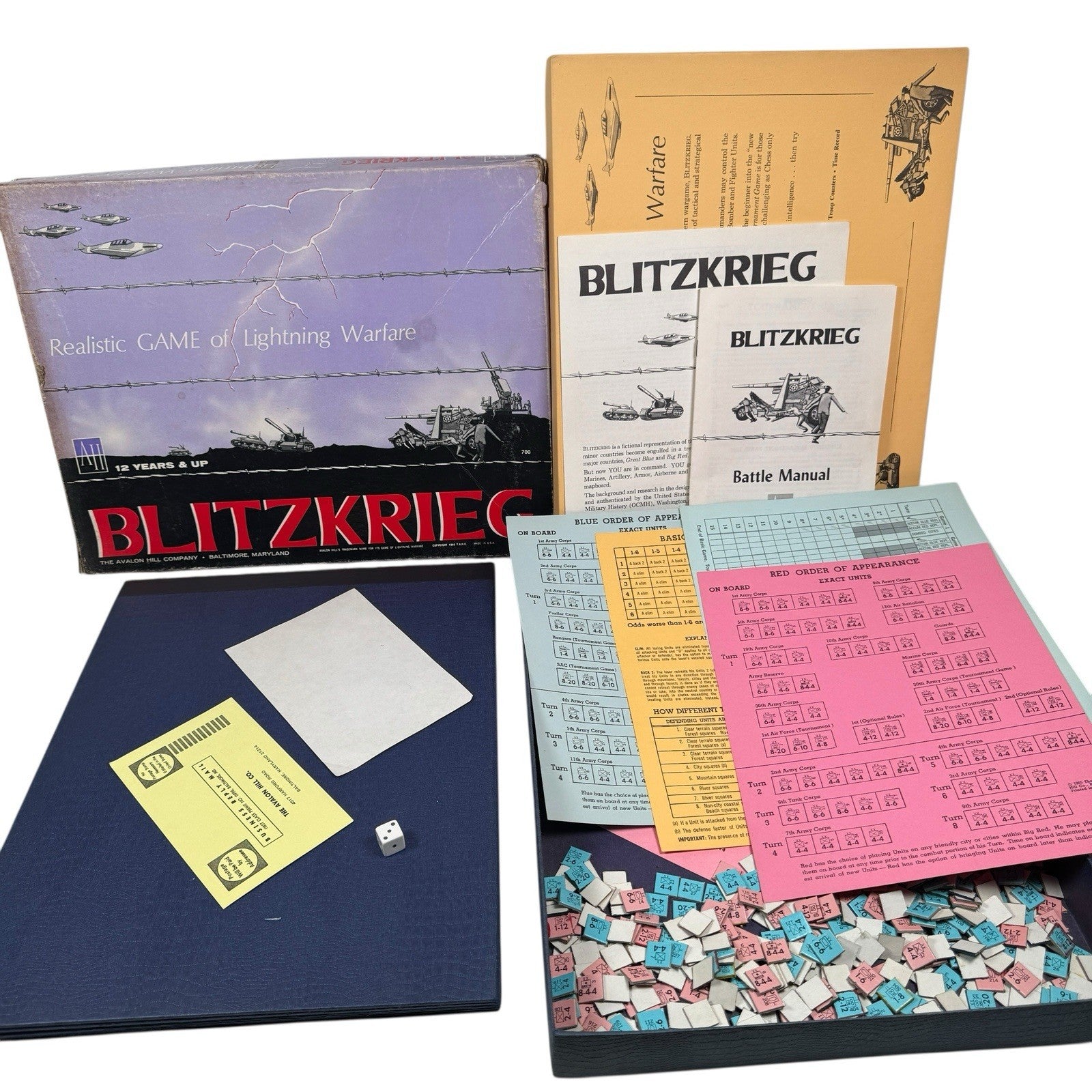 Blitzkrieg The Game Of Lightning Warfare Avalon Hill 1965