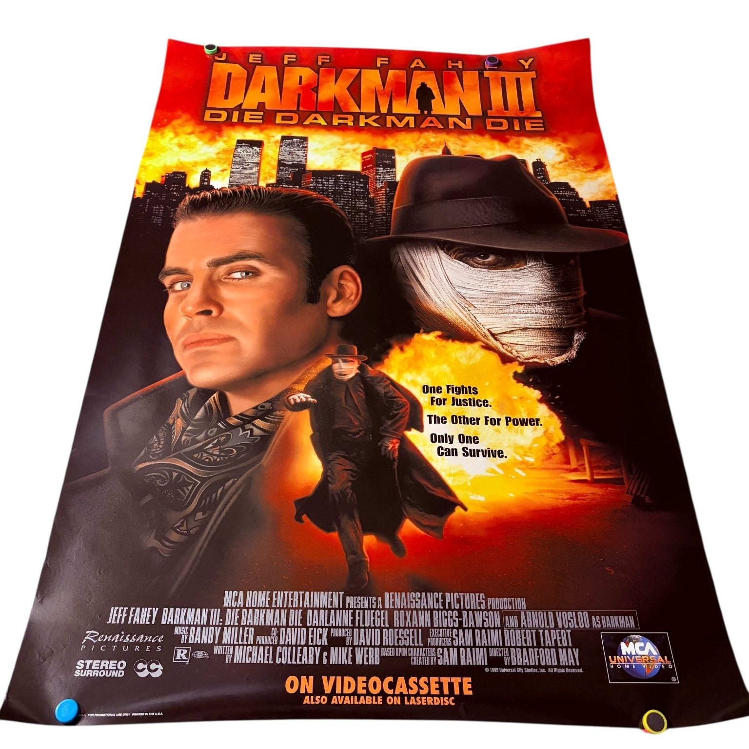Darkman III Die Darkman Die 1996 Video Store Movie Poster USA 27"x40" Cult Film