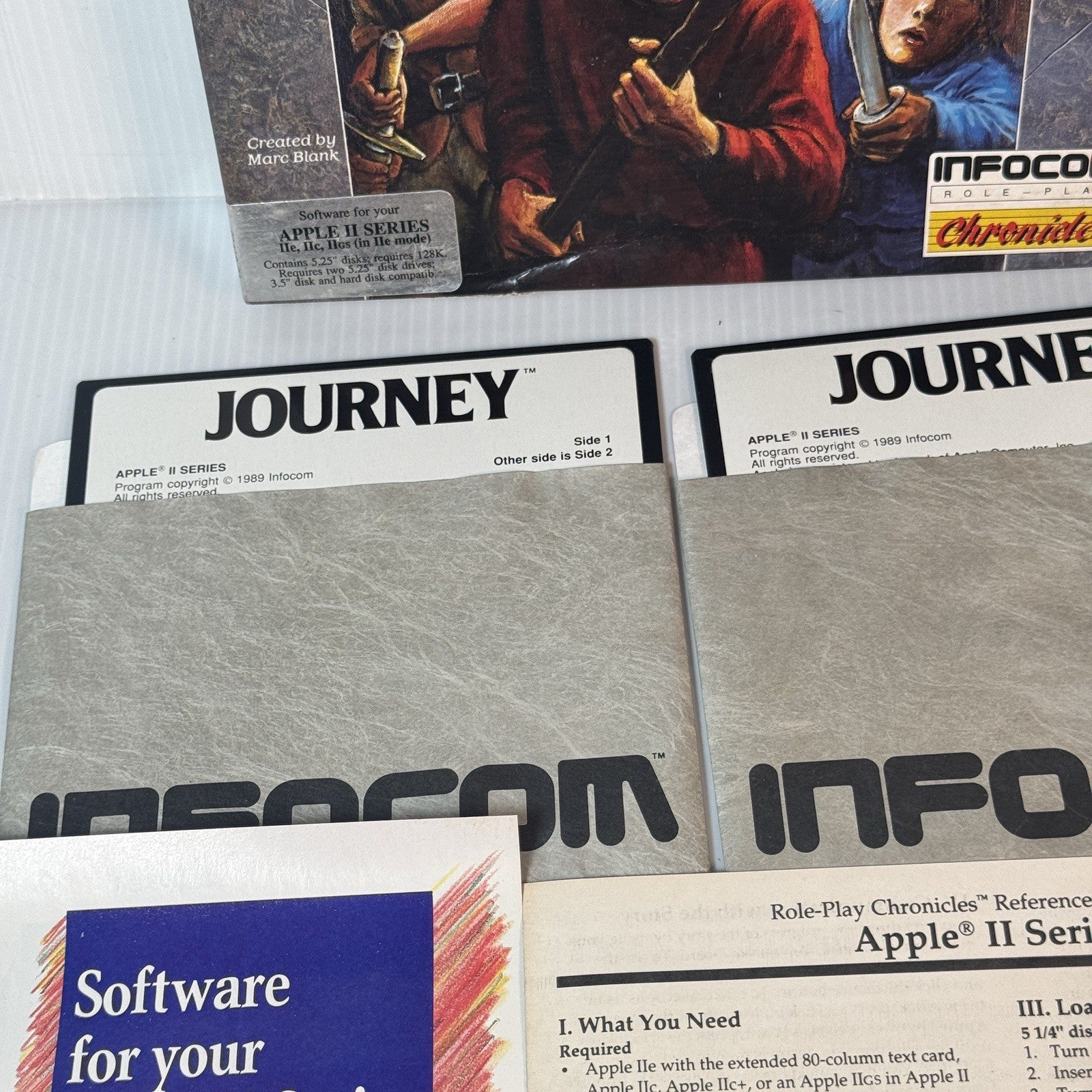 Journey The Quest Begins Apple II RPG Game 5.25” Floppy Complete