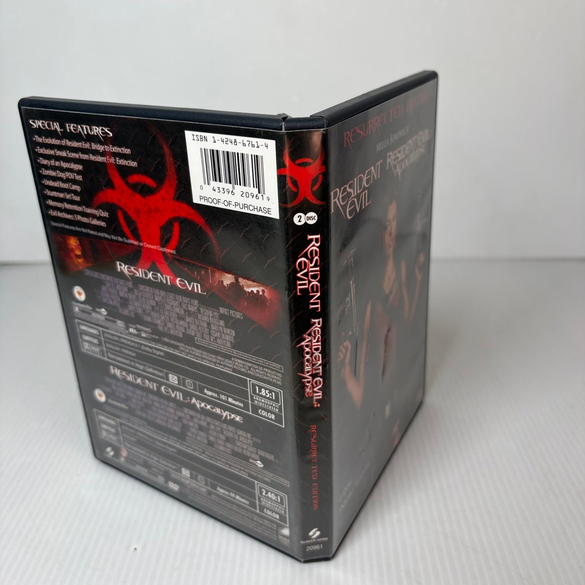 Resident Evil / Apocalypse DVD Resurrected Edition Milla Jovovich 2-Disc Set