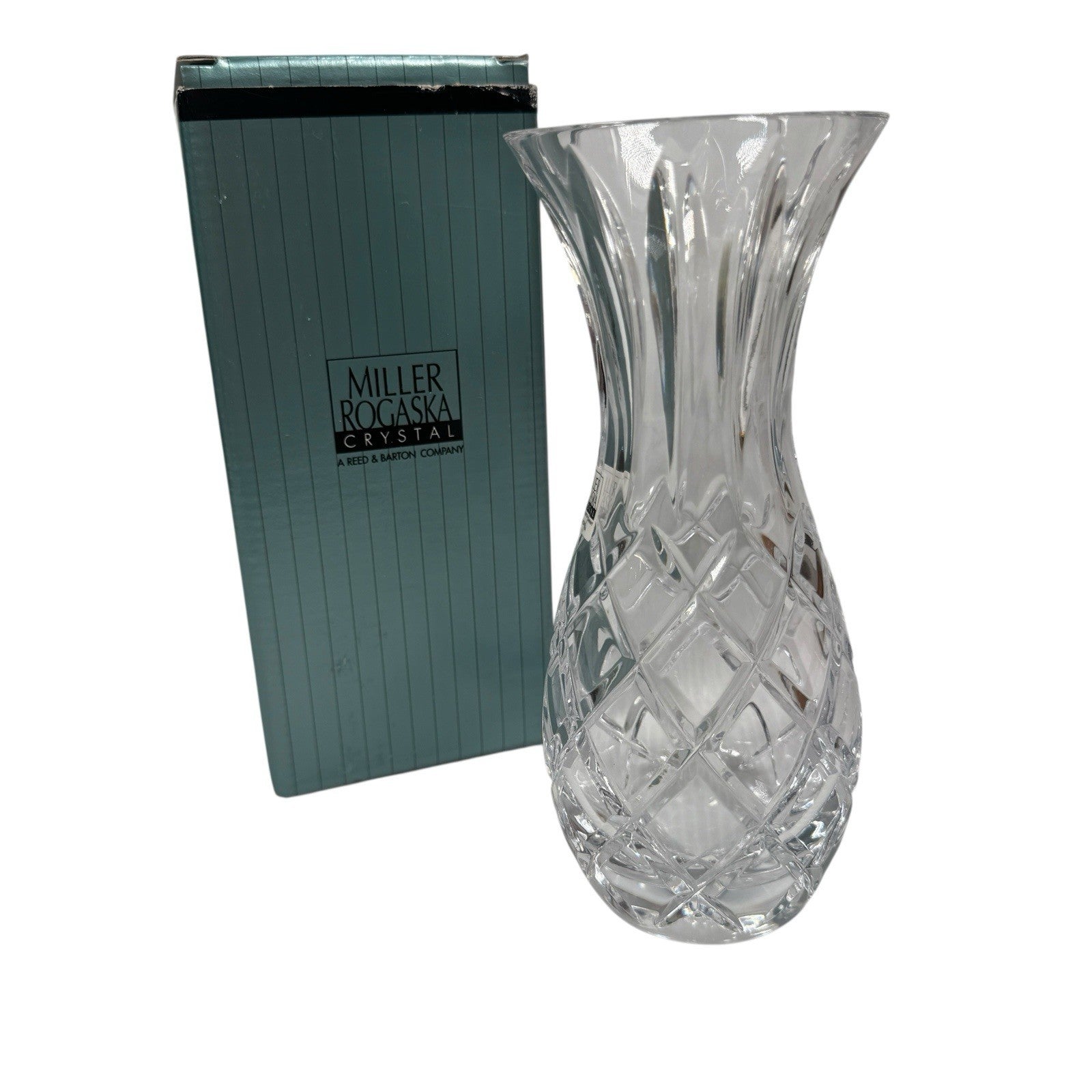 Miller Rogaska “Crawford” 7” Crystal Vase In Box