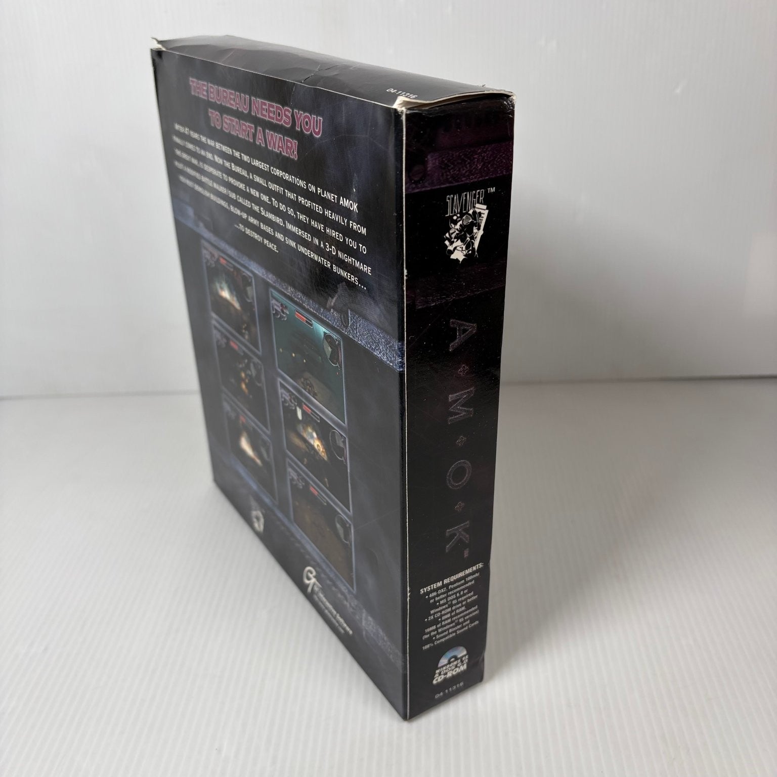 AMOK PC CD-ROM Big Box Video Game Action Shooter Mech Combat Complete