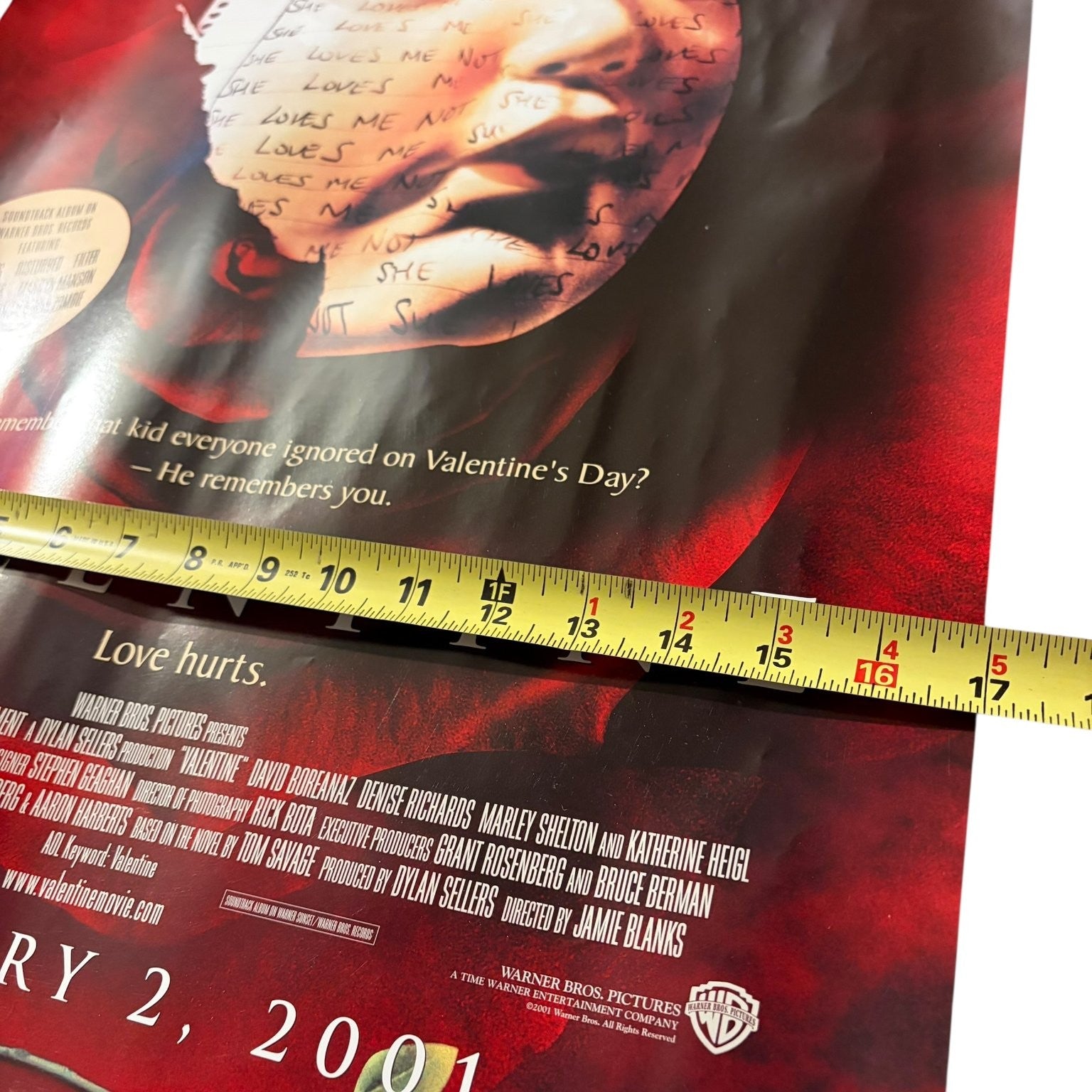 Valentine 2001 Promotional Movie Poster Horror David Boreanaz Katherine Heigl