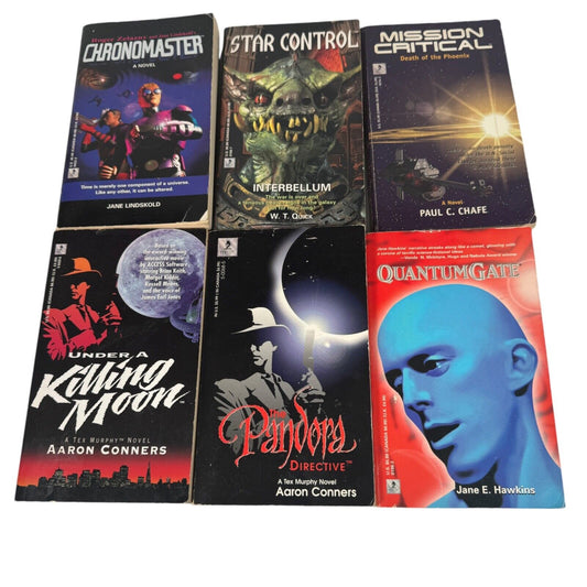 Lot of 6 PROTEUS Cyberpunk Paperback Novels of VTG PC Games Star Command & More