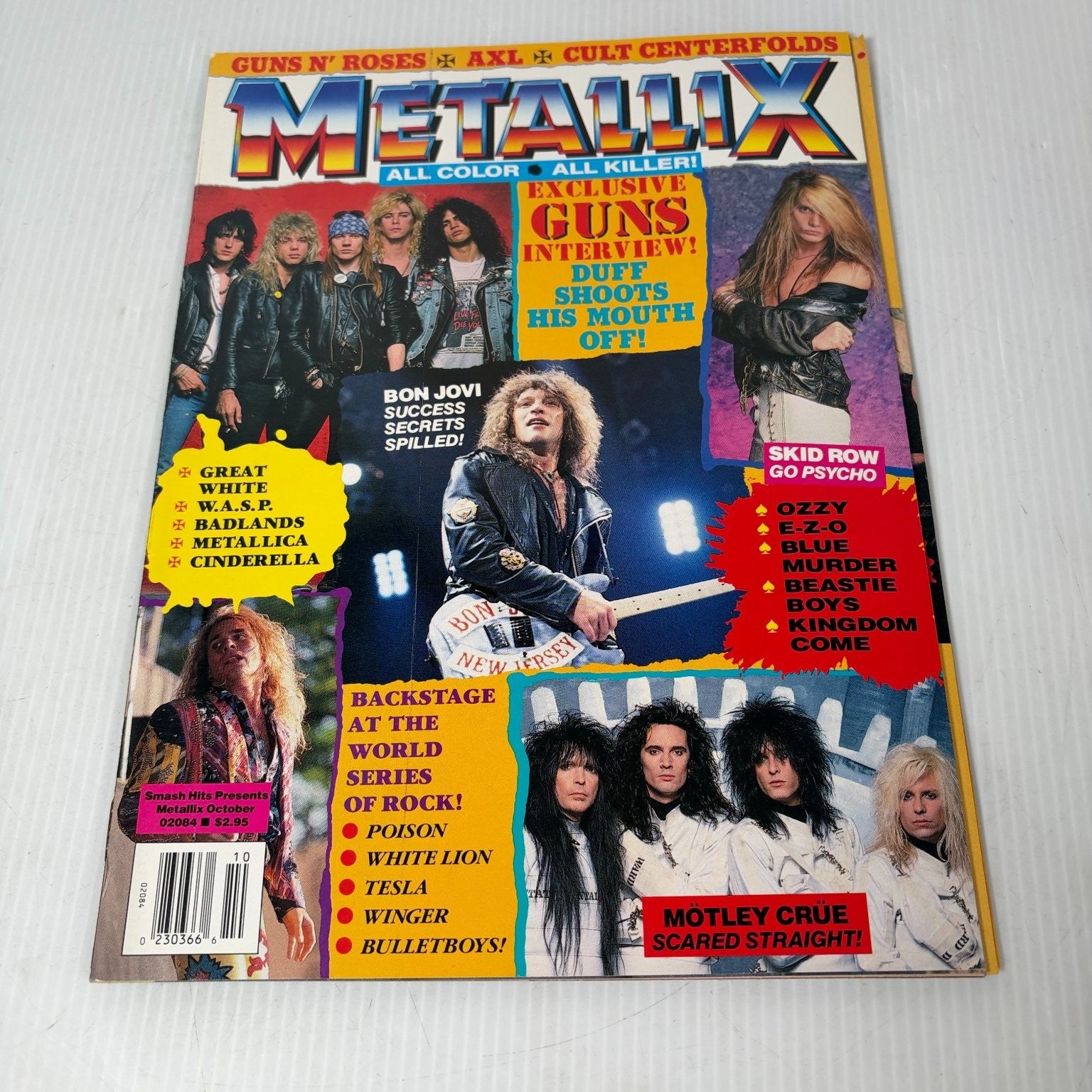 Metallix Heavy Metal Magazine October 1989 Ozzy W.A.S.P w/ Calendar & Poster