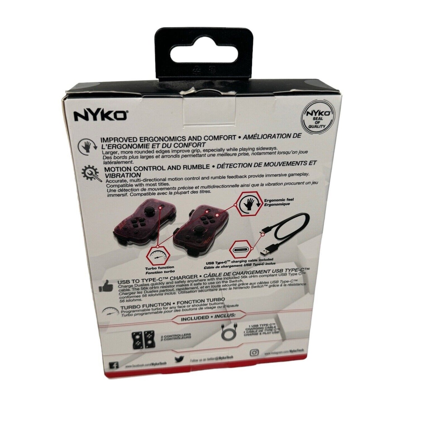 Nyko Dualies Motion Controller for Nintendo Switch - Red  (87269-D78)