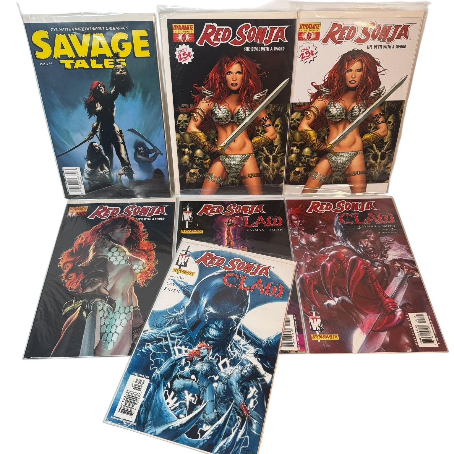 Red Sonja Lot of 6 Comics w/ Savage Tales #1, Red Sonja Dynamite & Claw