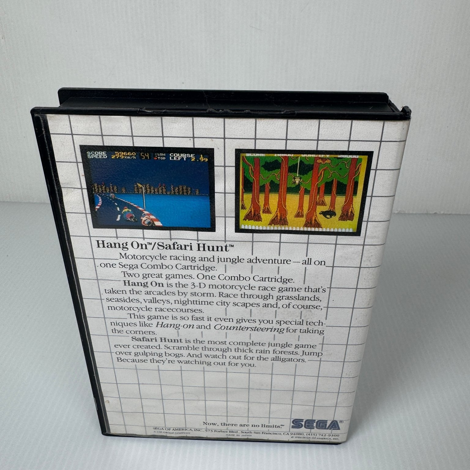 Hang On & Safari Hunt The Combo Cartridge Sega Master System Game Case & Game