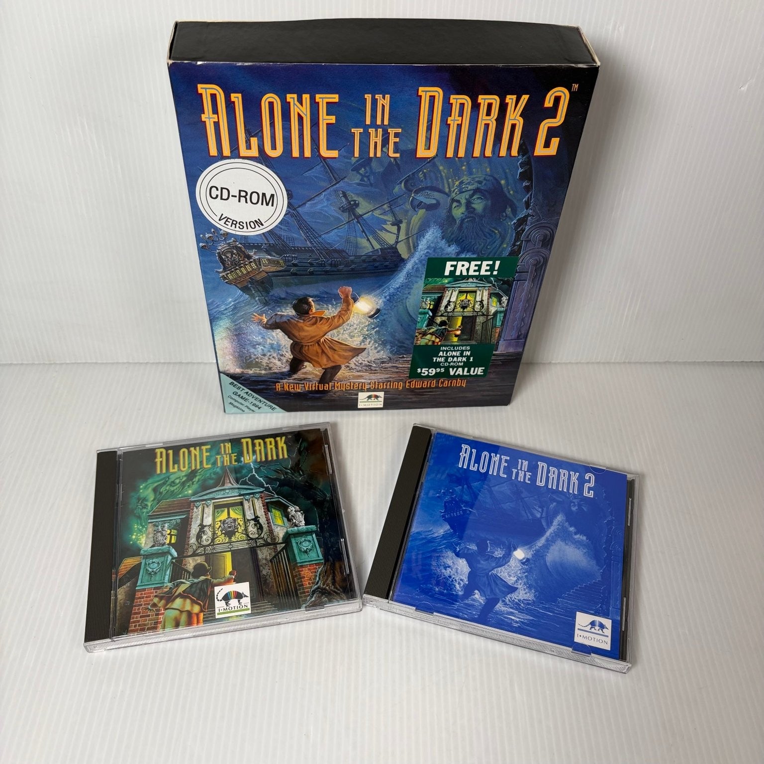 Alone in the Dark 2 Big Box PC CD-ROM w/  Alone in Dark 1 Adventure Game Horror