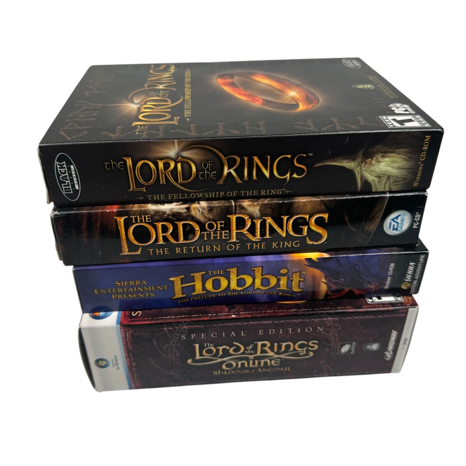 Lot of 4 Lord of the Rings PC Games The Hobbit LOTR Online Special Ed & More