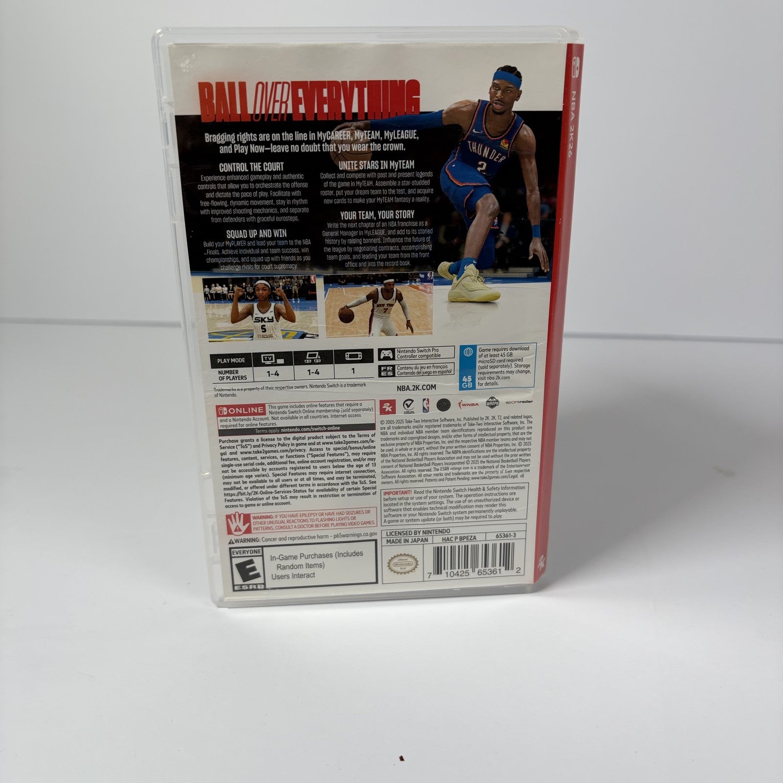 NBA 2K26 Nintendo Switch Game Cartridge with Case & Bonus Pre-Order Insert