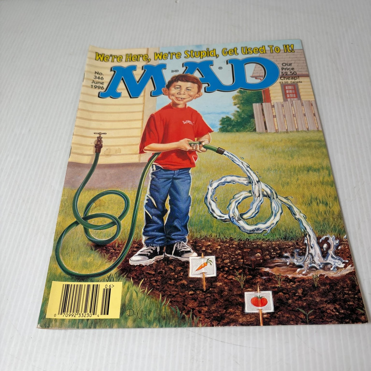 MAD Magazine June 1996 Alfred E. Neuman Watering Garden Humor Satire Comics