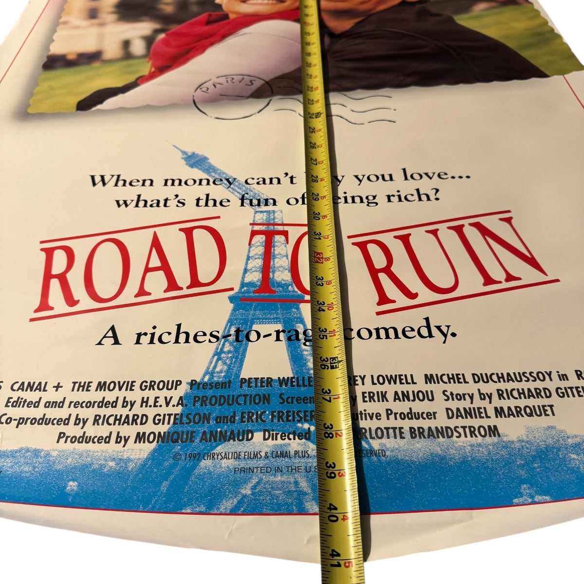 Road to Ruin 1992 One-Sheet Movie Poster USA Peter Weller Carey Lowell 41"x27"