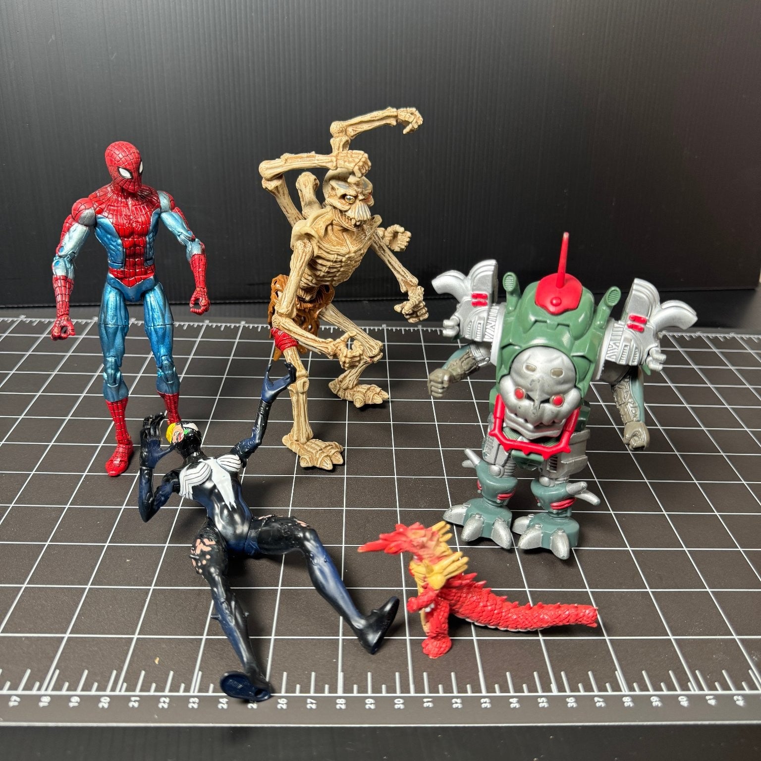 Vintage 90s Toy Lot Spider-Man She-Venom Skeleton Warrior Power Rangers Ultraman