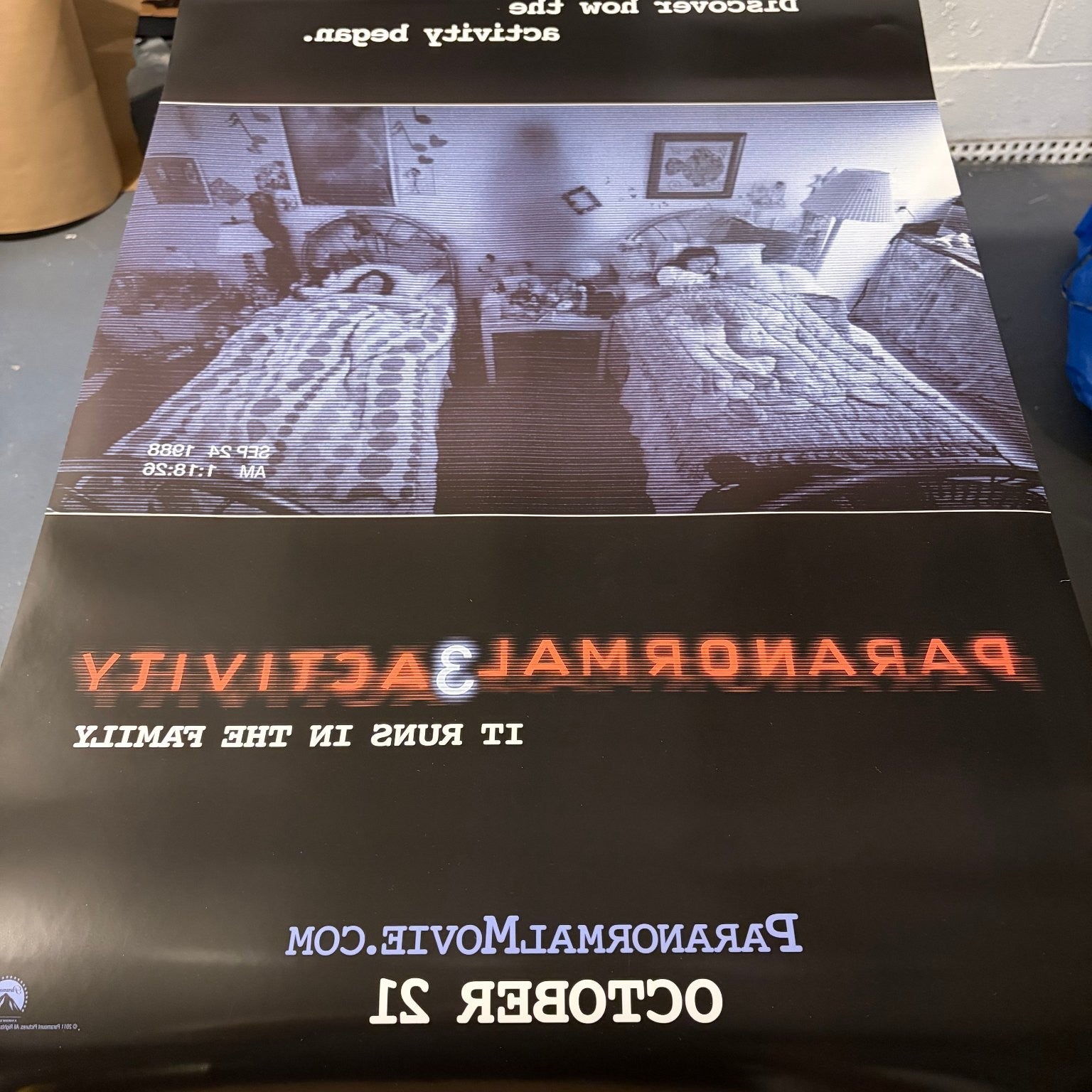Paranormal Activity 3 2011 One Sheet Movie Poster Original Double Sided Horror