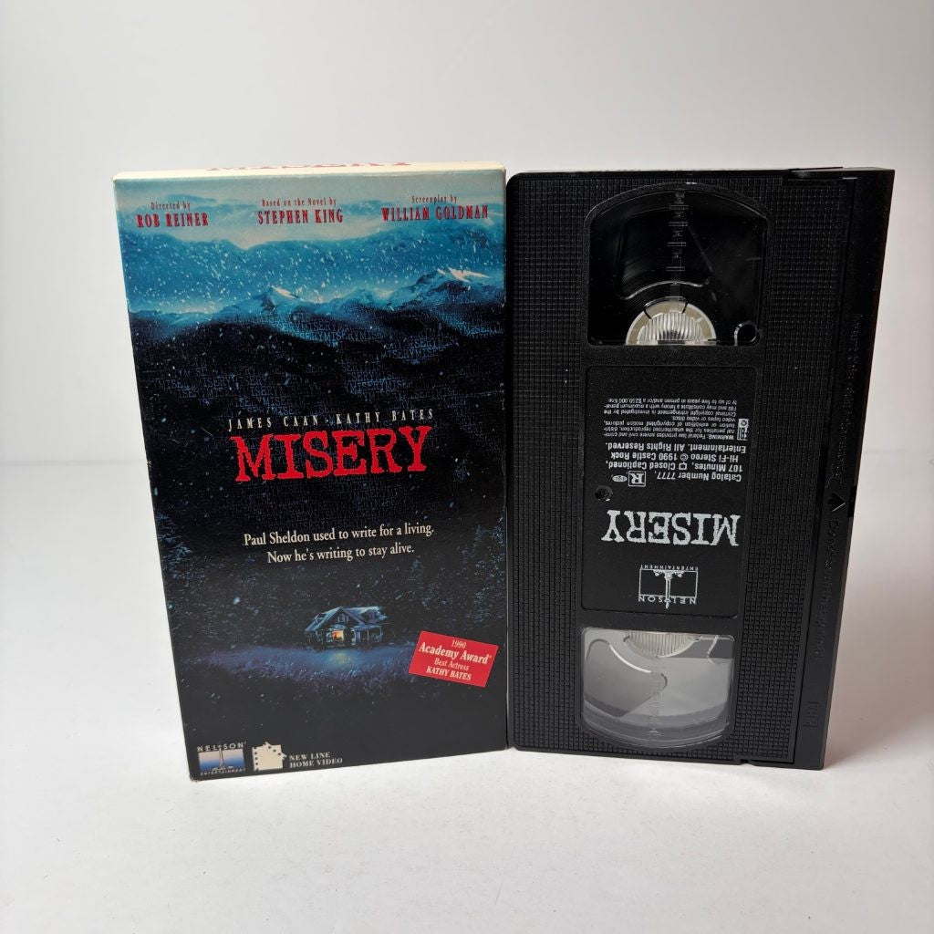 Misery VHS 1990 Stephen King Rob Reiner Kathy Bates James Caan Nelson Entertainm