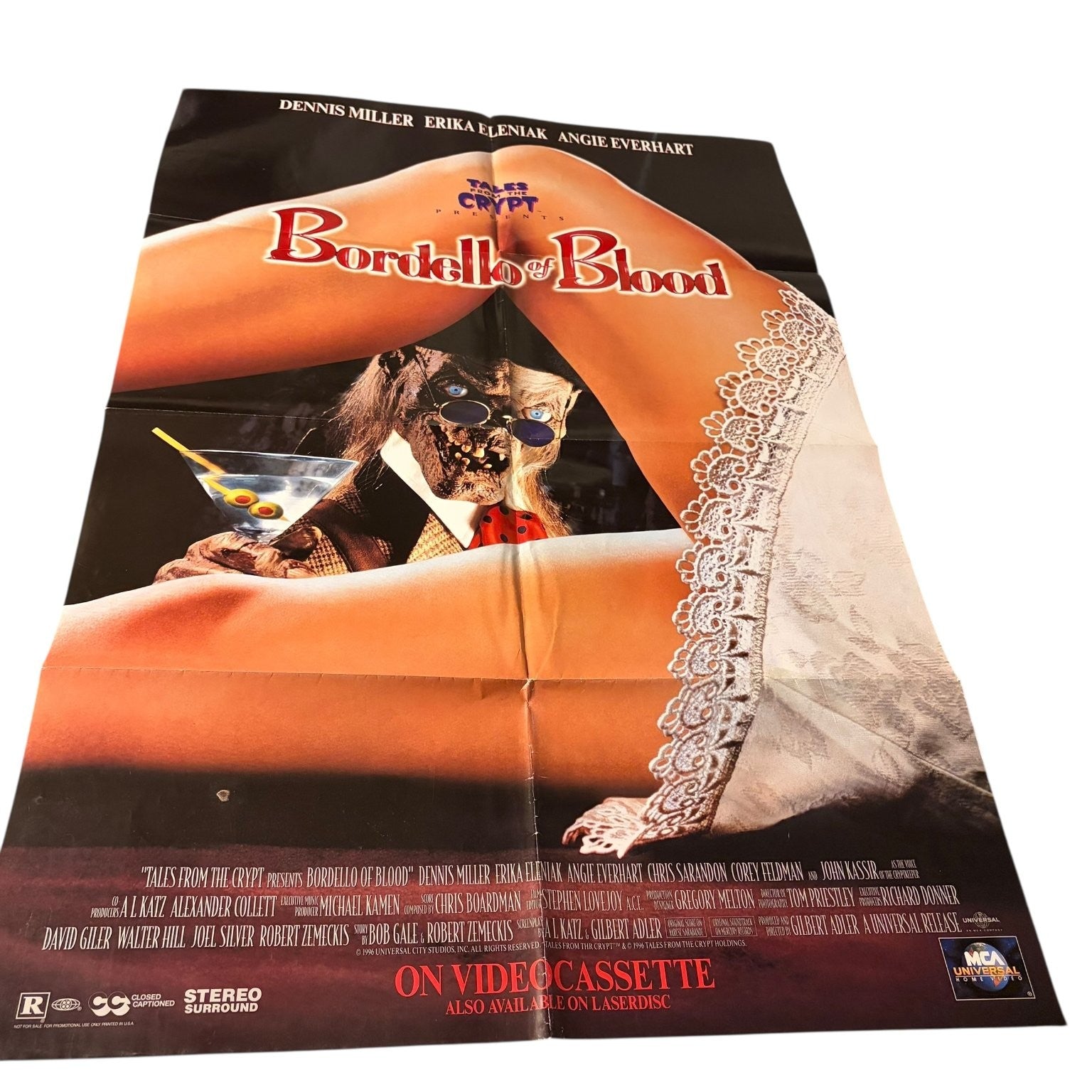 Bordello of Blood 1996 Video Store Promotional Horror Movie Poster 27"x40"