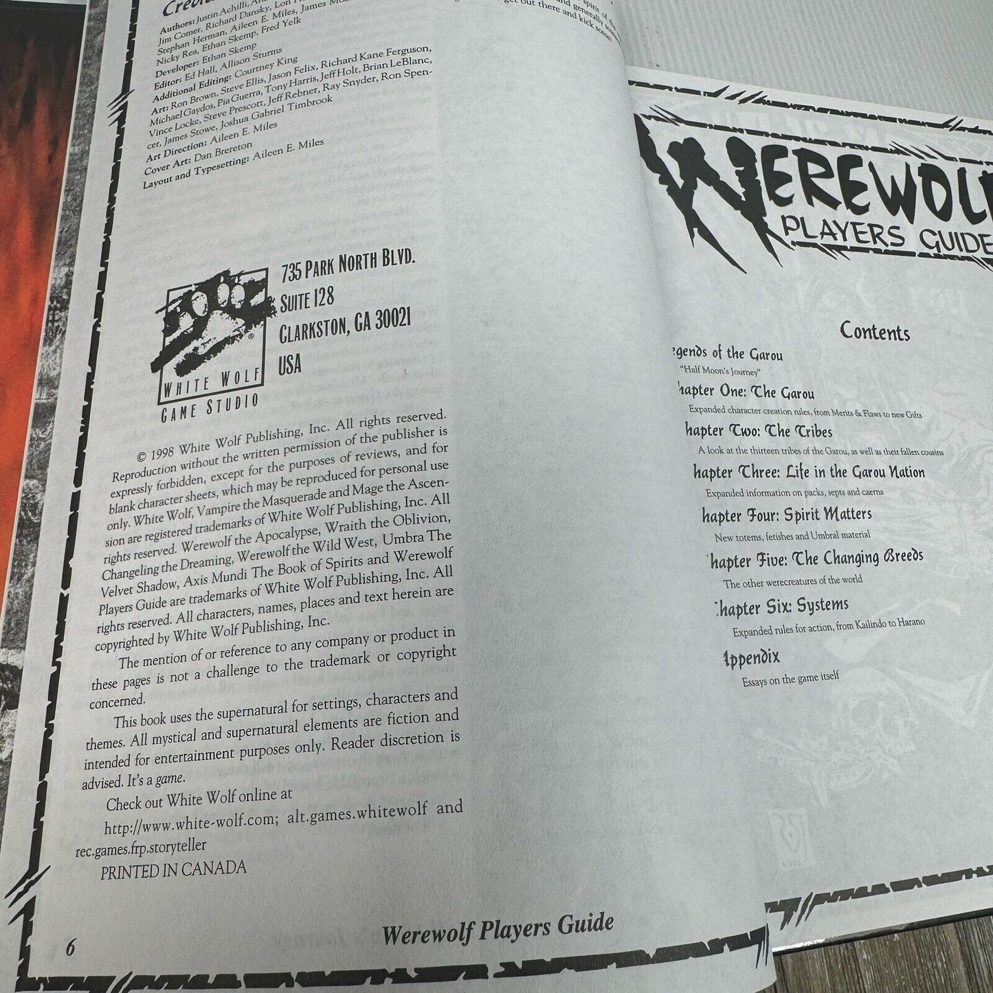 Werewolf: The Apocalypse Player's Guide, 2nd Ed WW3108 - Hardcover Sourcebook