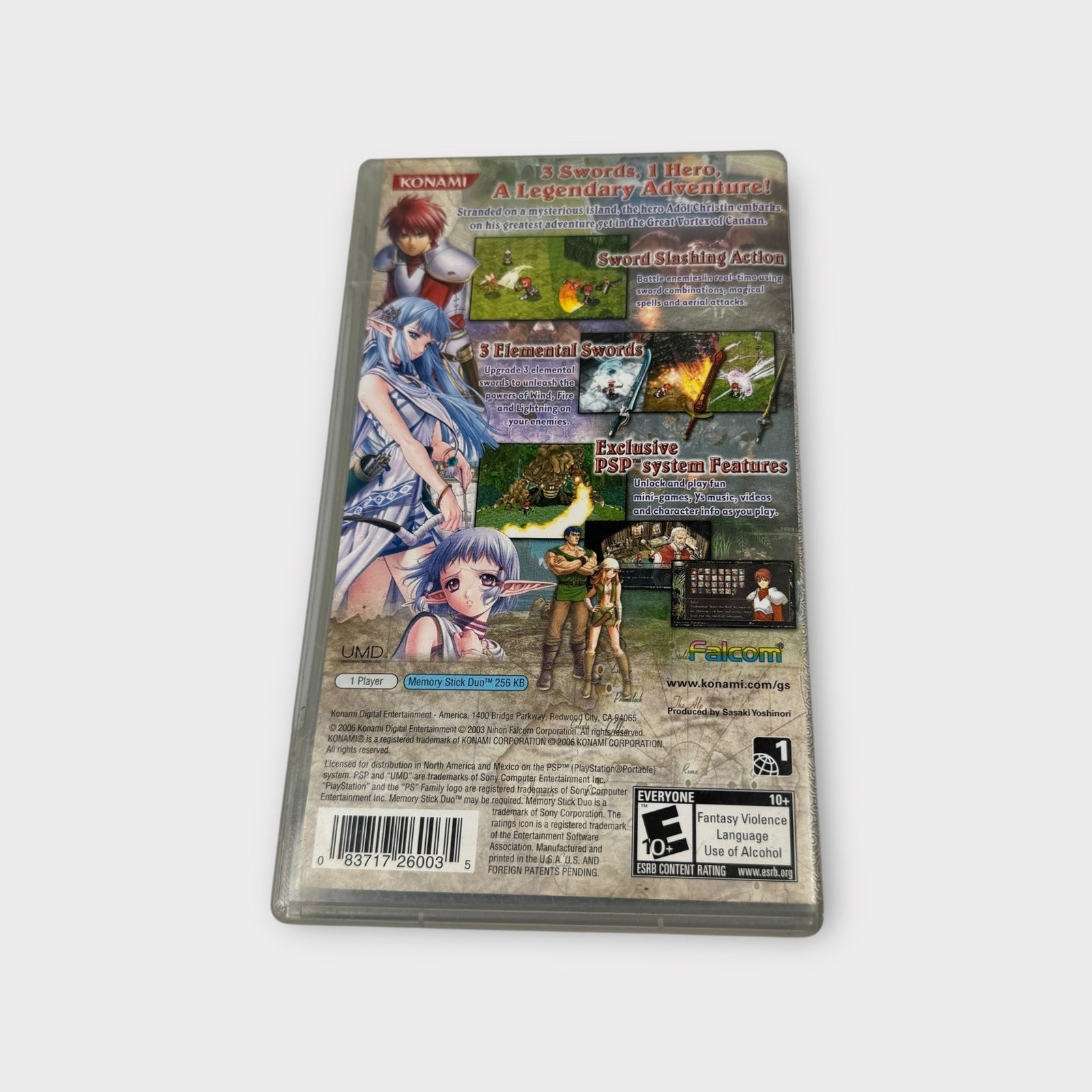 Ys: The Ark Of Napishtim PSP RPG Game By Konami UMD & Case (Read Desc)