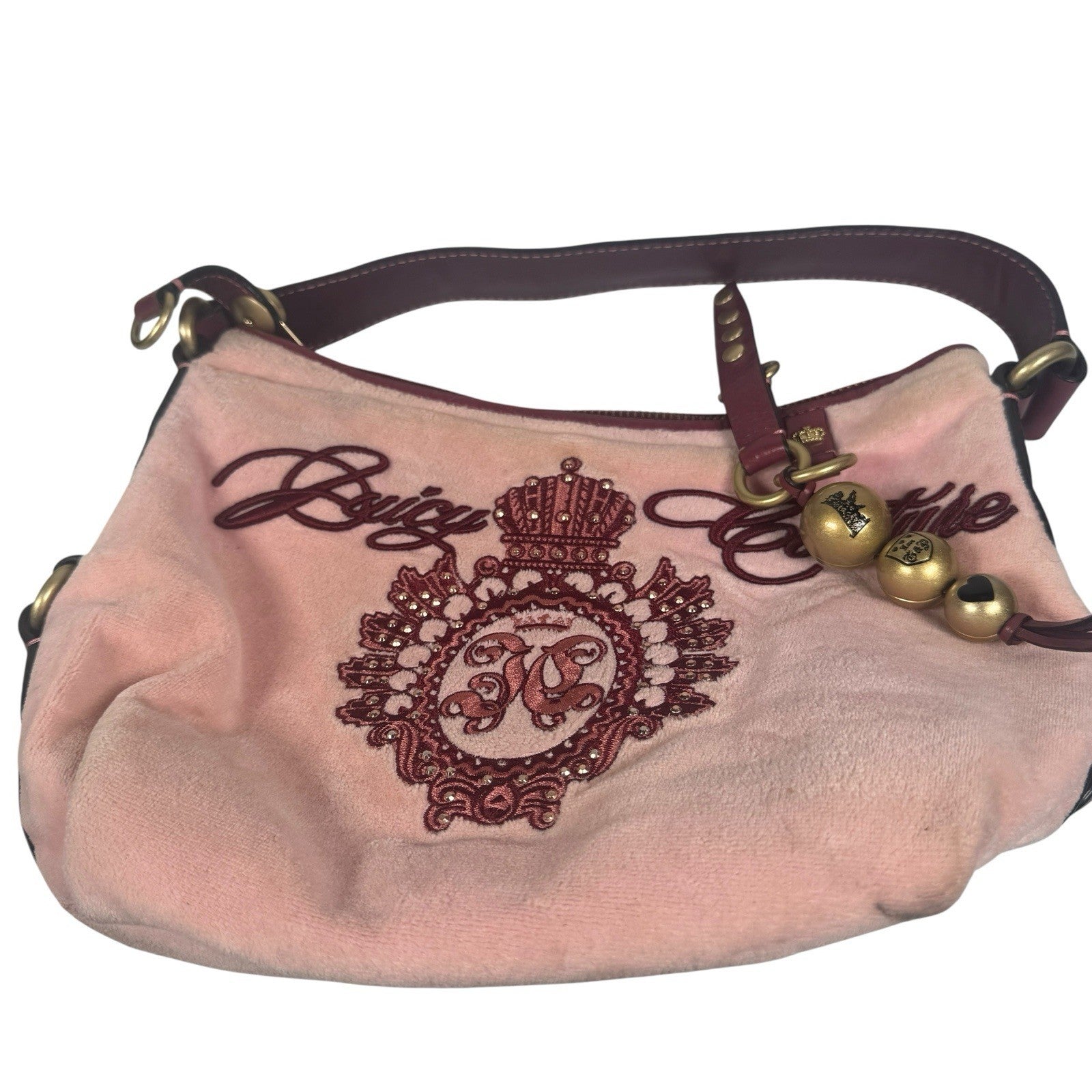 Vintage Juicy Couture Y2K JC Studs The Countryside Hobo Pink Shoulder Purse