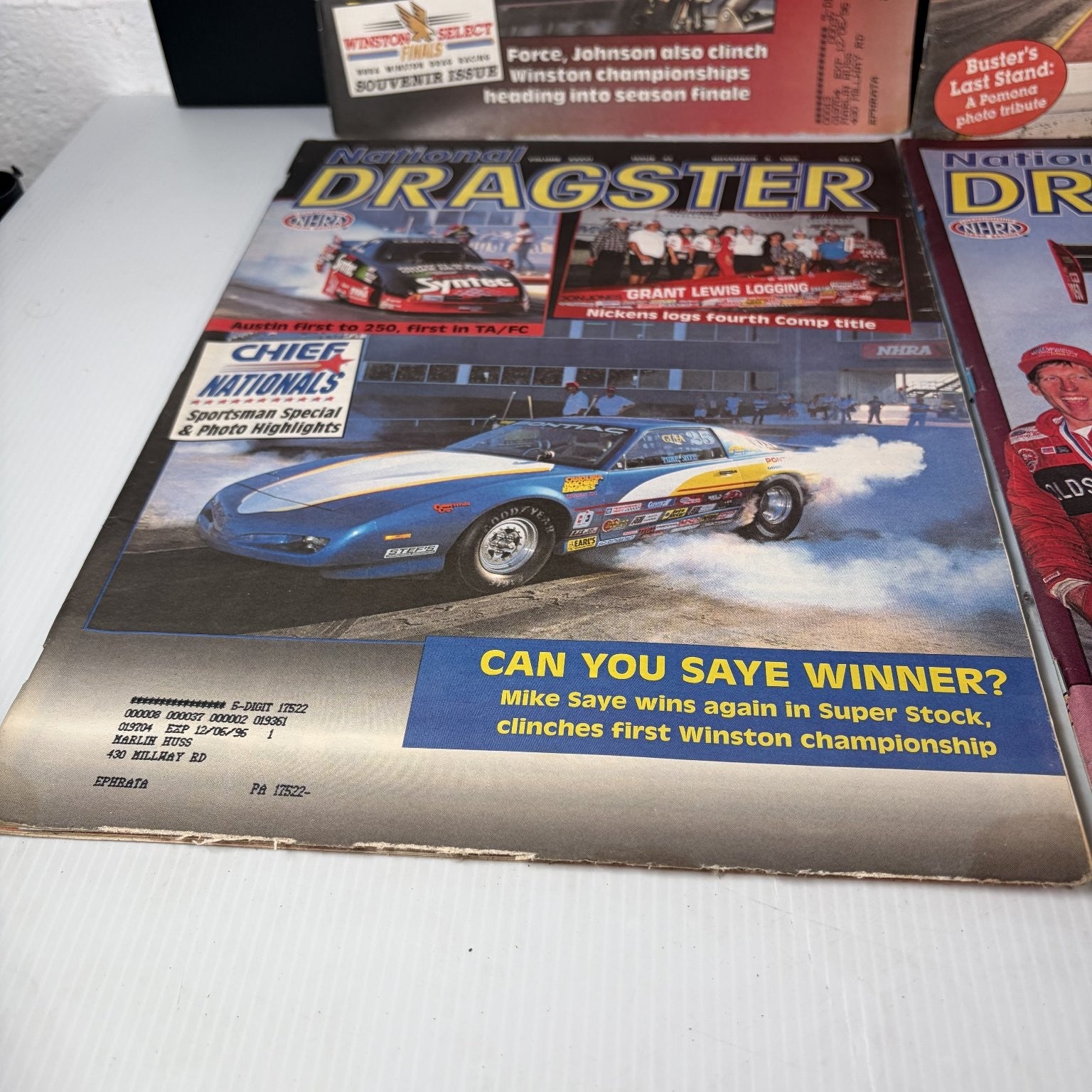 Lot of 9 National Dragster Magazine September - November 1995 NHRA Racing