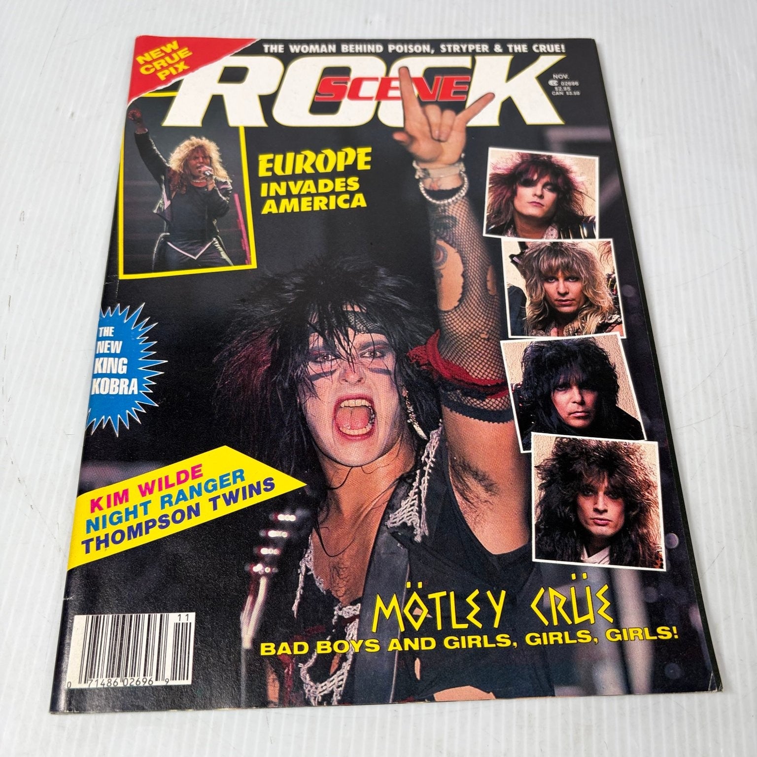 Rock Scene November 1987 Mötley Crüe Nikki Sixx Magazine Hair Metal