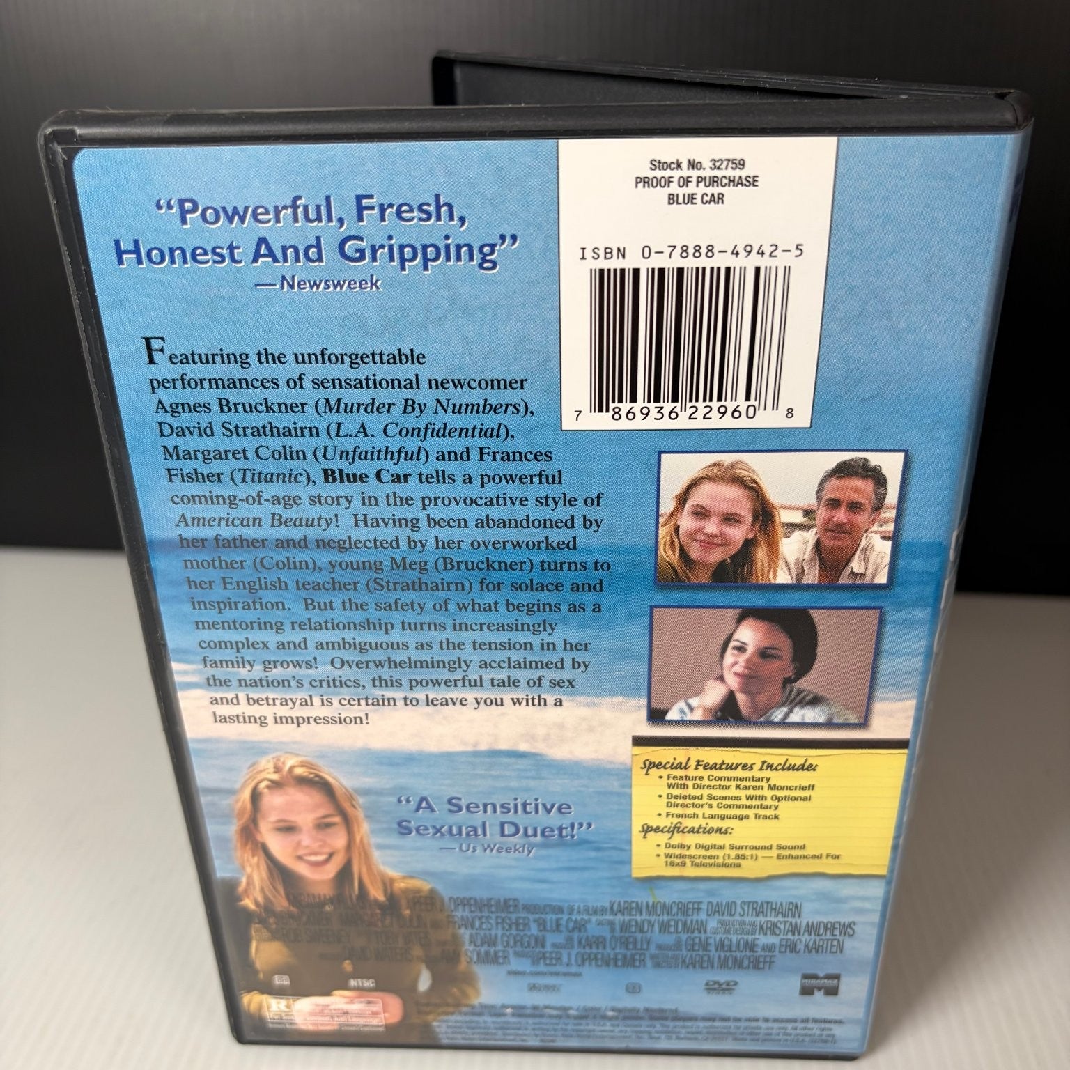 Blue Car DVD 2002 Coming-of-Age Drama Agnes Bruckner David Strathairn