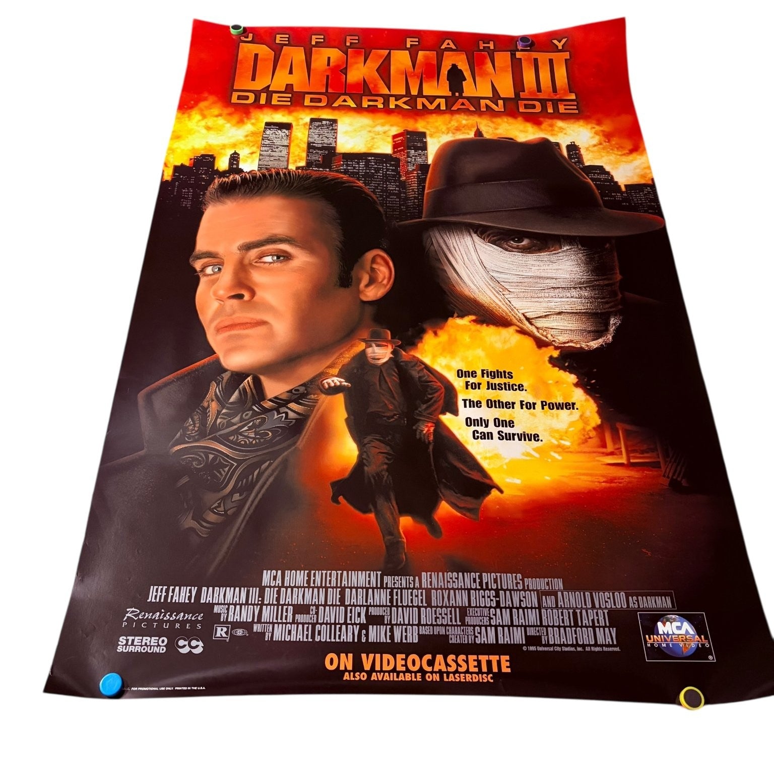 Darkman III Die Darkman Die 1996 Video Store Movie Poster USA 27"x40" Cult Film