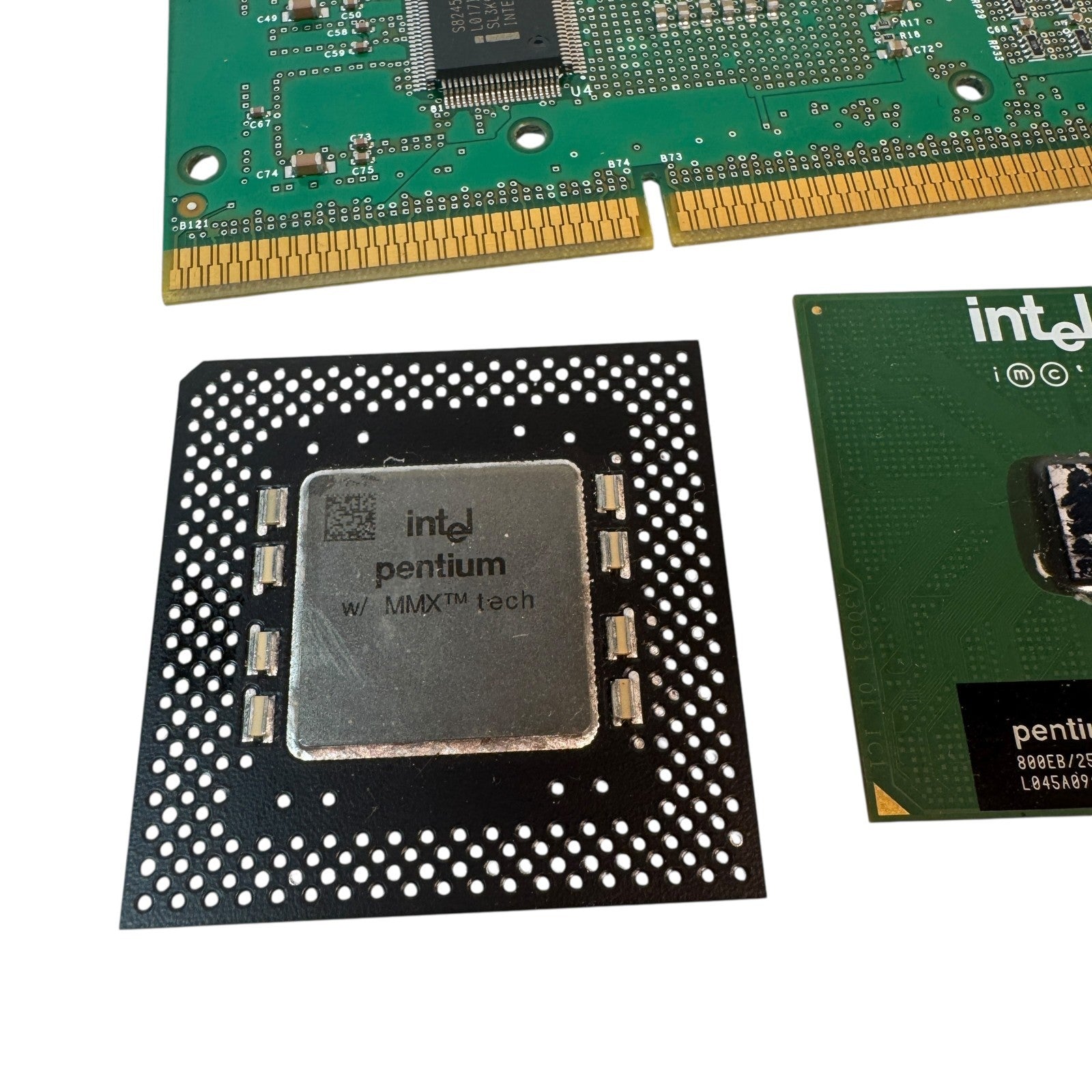 Vintage Intel Pentium Lot of 3 Processors Pentium III & MMX 233 Retro CPUs