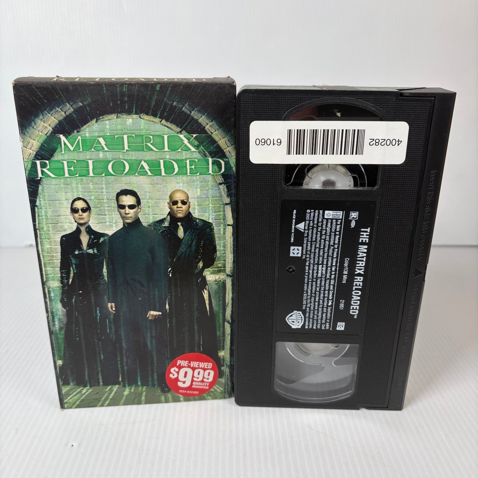 Matrix Reloaded VHS 2003 Sci-Fi Action Wachowskis Ex-Blockbuster Rental