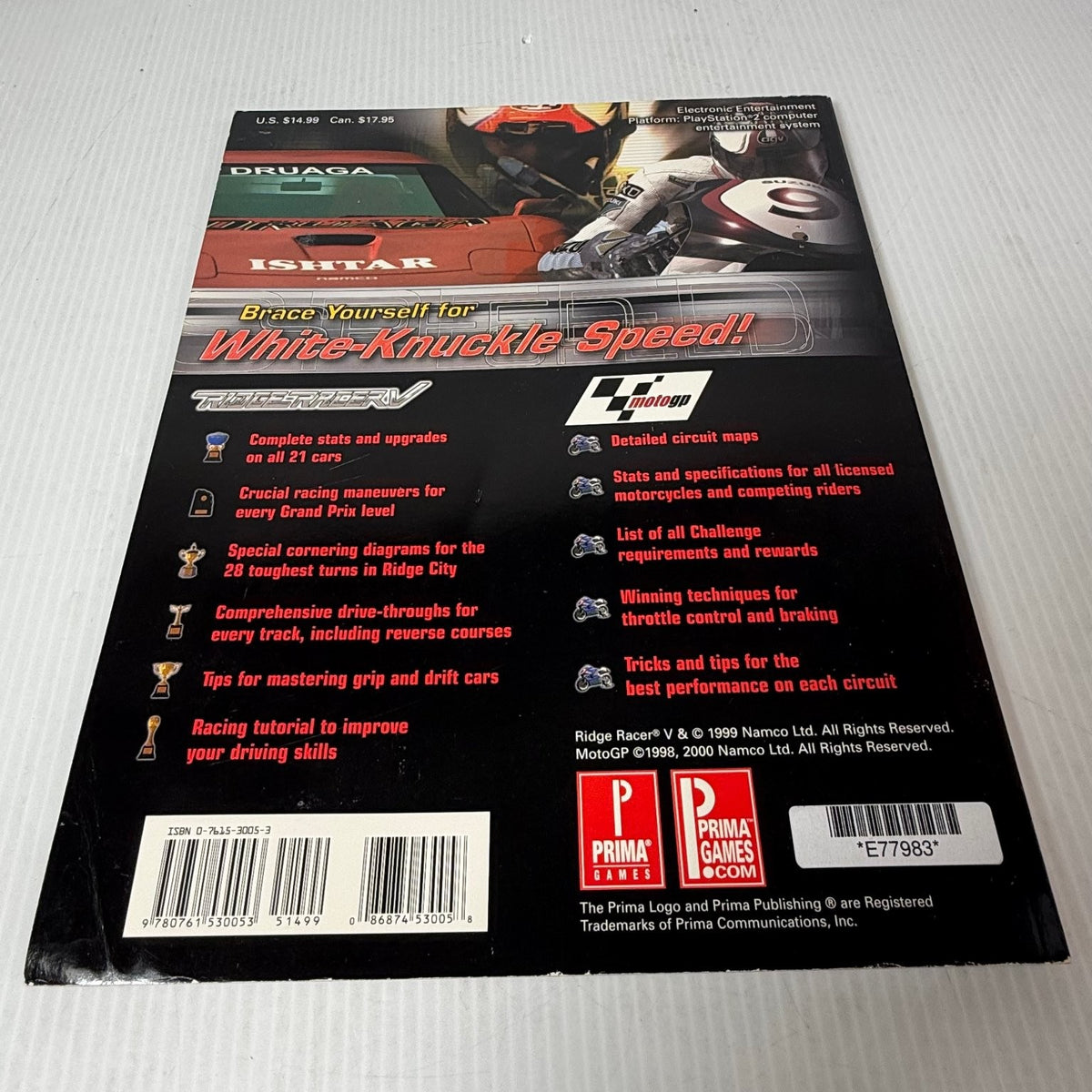 Ridge Racer V & MotoGP PS2 Prima Official Strategy Guide (No Sealed Section)