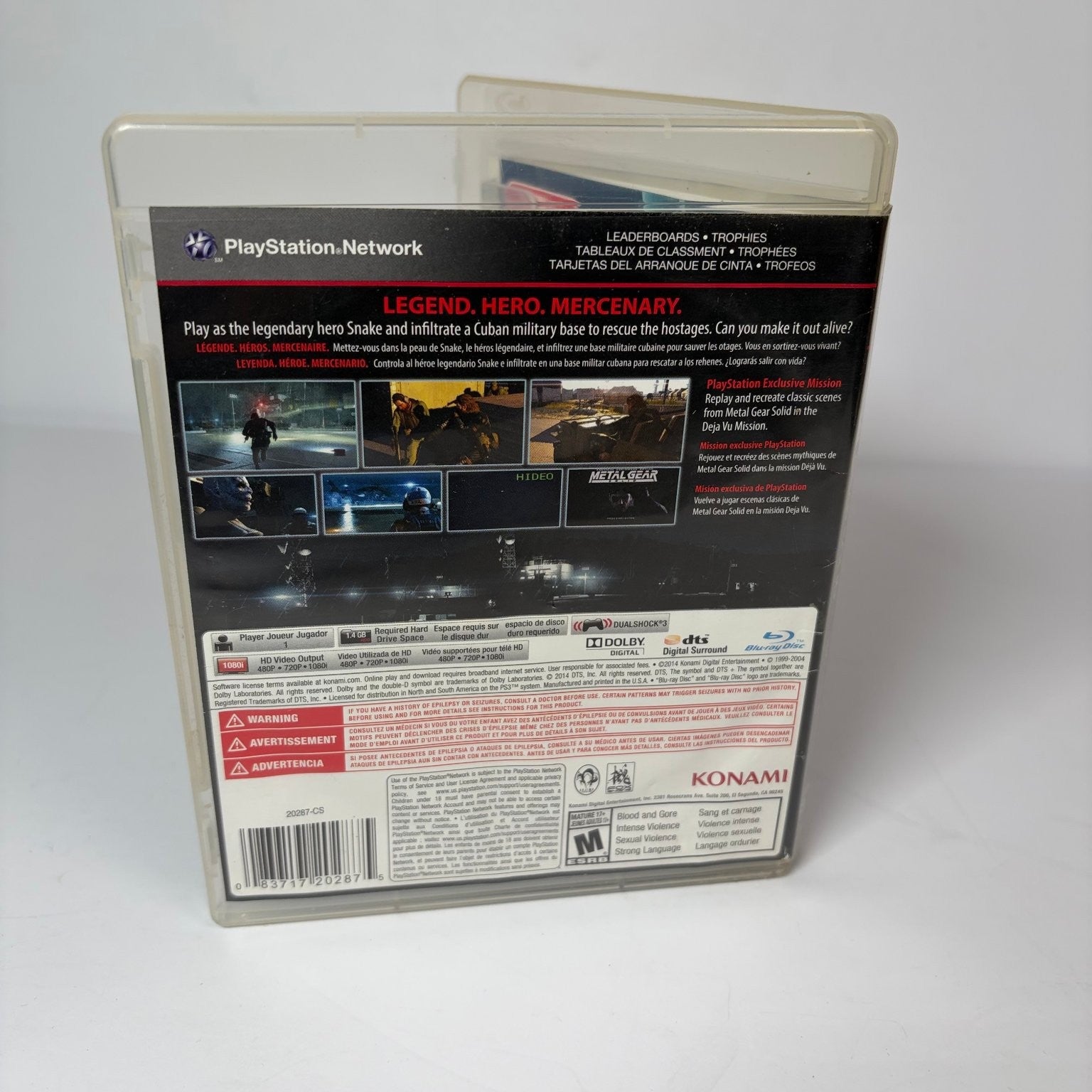 Metal Gear Solid V Ground Zeroes PS3 Video Game Tactical Espionage Complete CIB