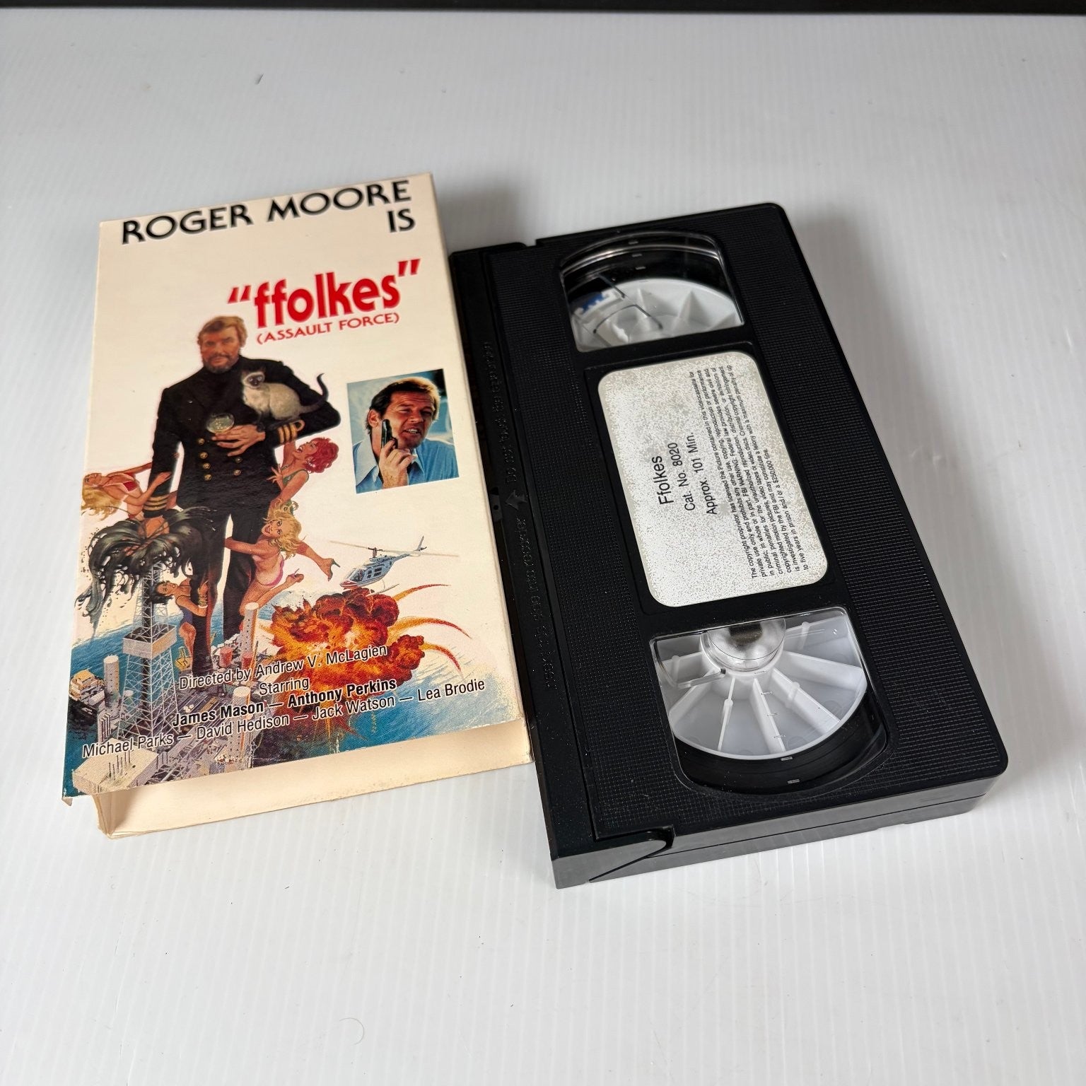 "ffolkes" VHS 1980 Action Espionage Original Release JTC Video