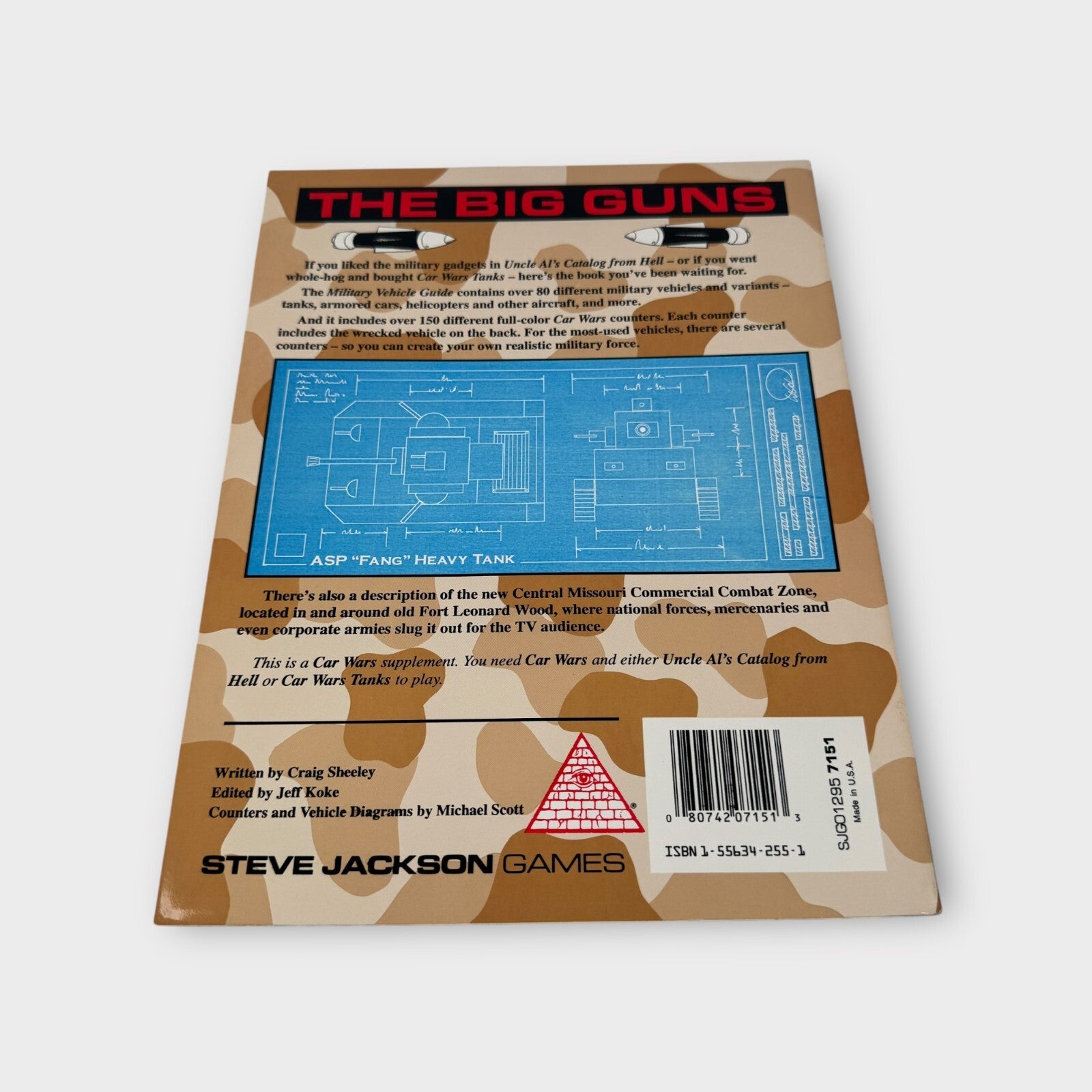 Car Wars Military Vehicle Guide Book Uncut Steven Jackson Games RPG Sourcebook