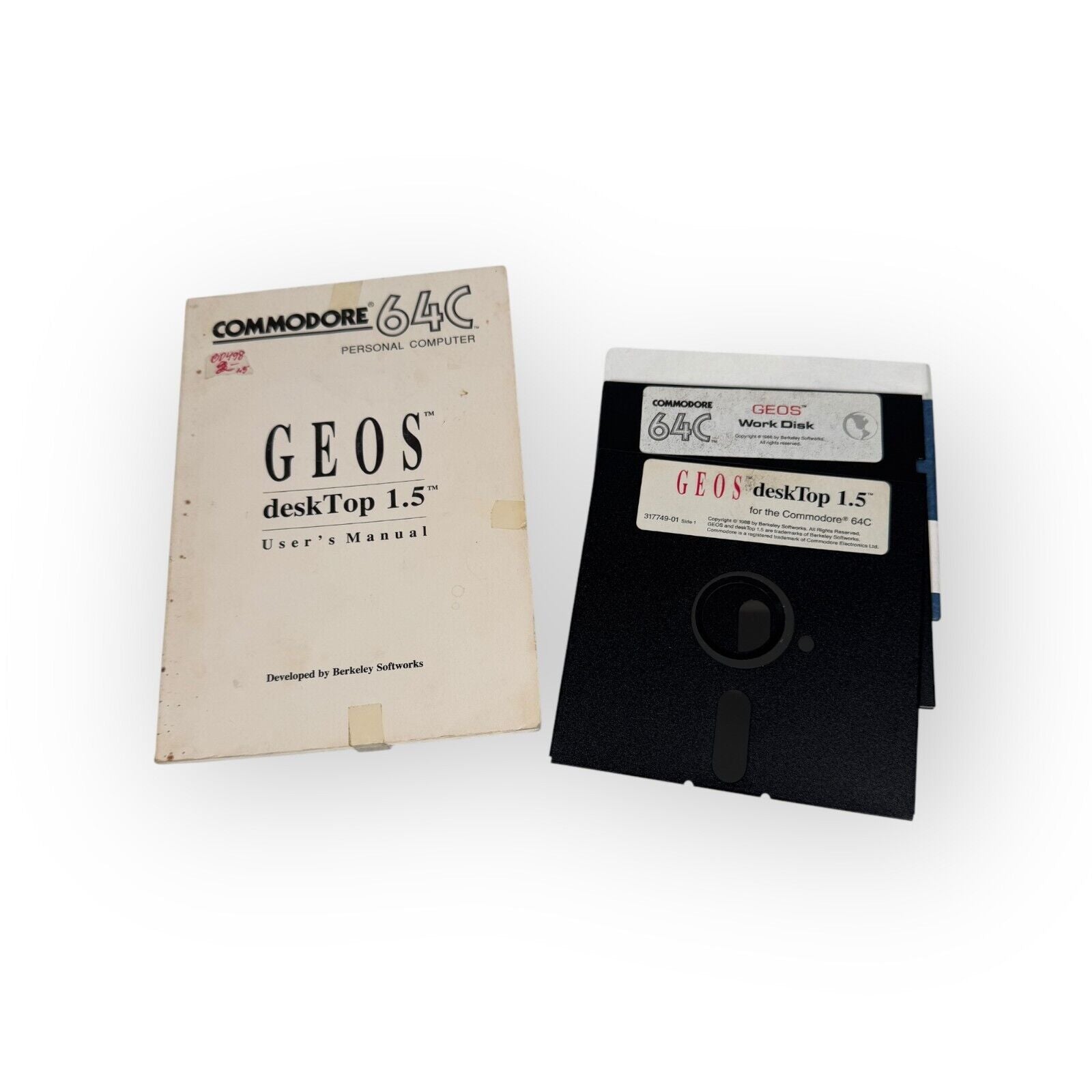 GEOS DeskTop v. 1.5 Commodore 64 OS User's Manual & 5.25" Disc w/ Work Disc