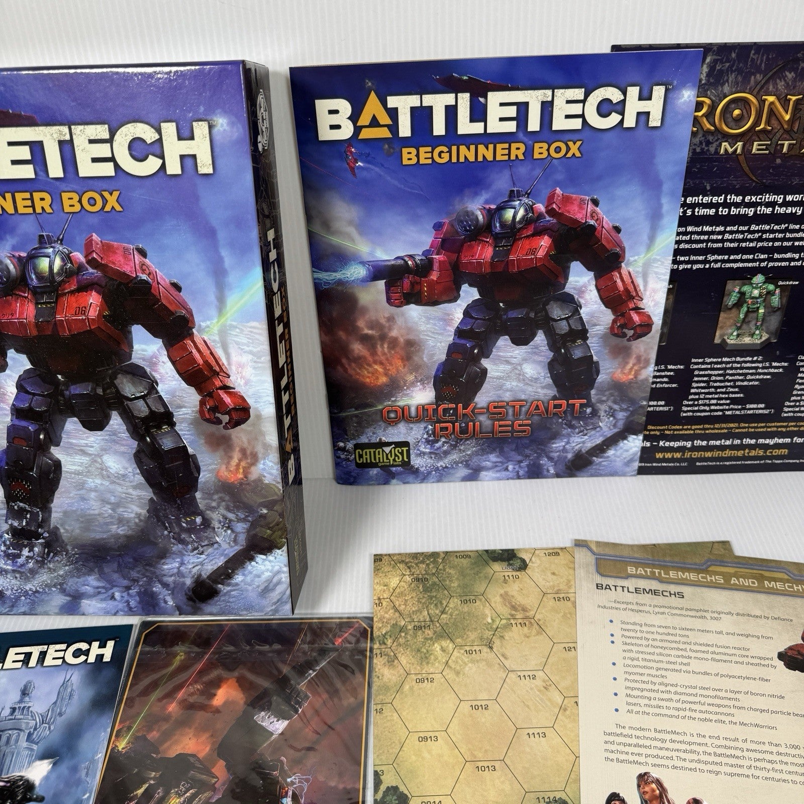 Battletech Beginner Box Armored Combat Board Game by Catalyst (Incomplete)