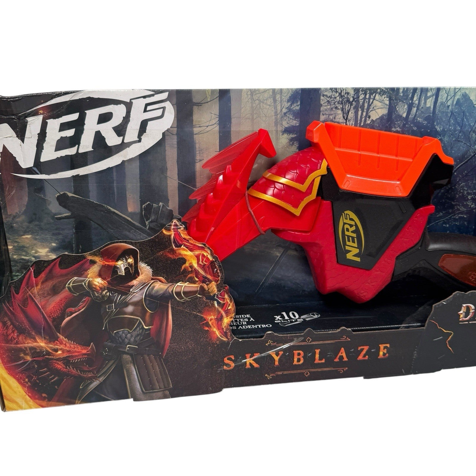 NERF DragonPower Skyblaze Dart Bow Blaster + 10 Darts Dungeons & Dragons Toy Gun
