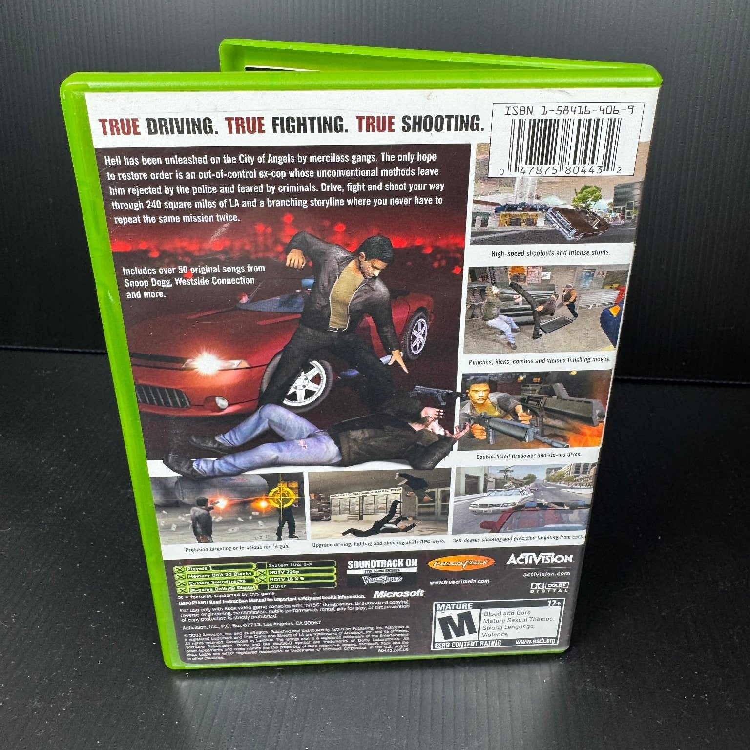 True Crime Streets of LA Xbox Complete CIB Video Game M Rated Action Shooter