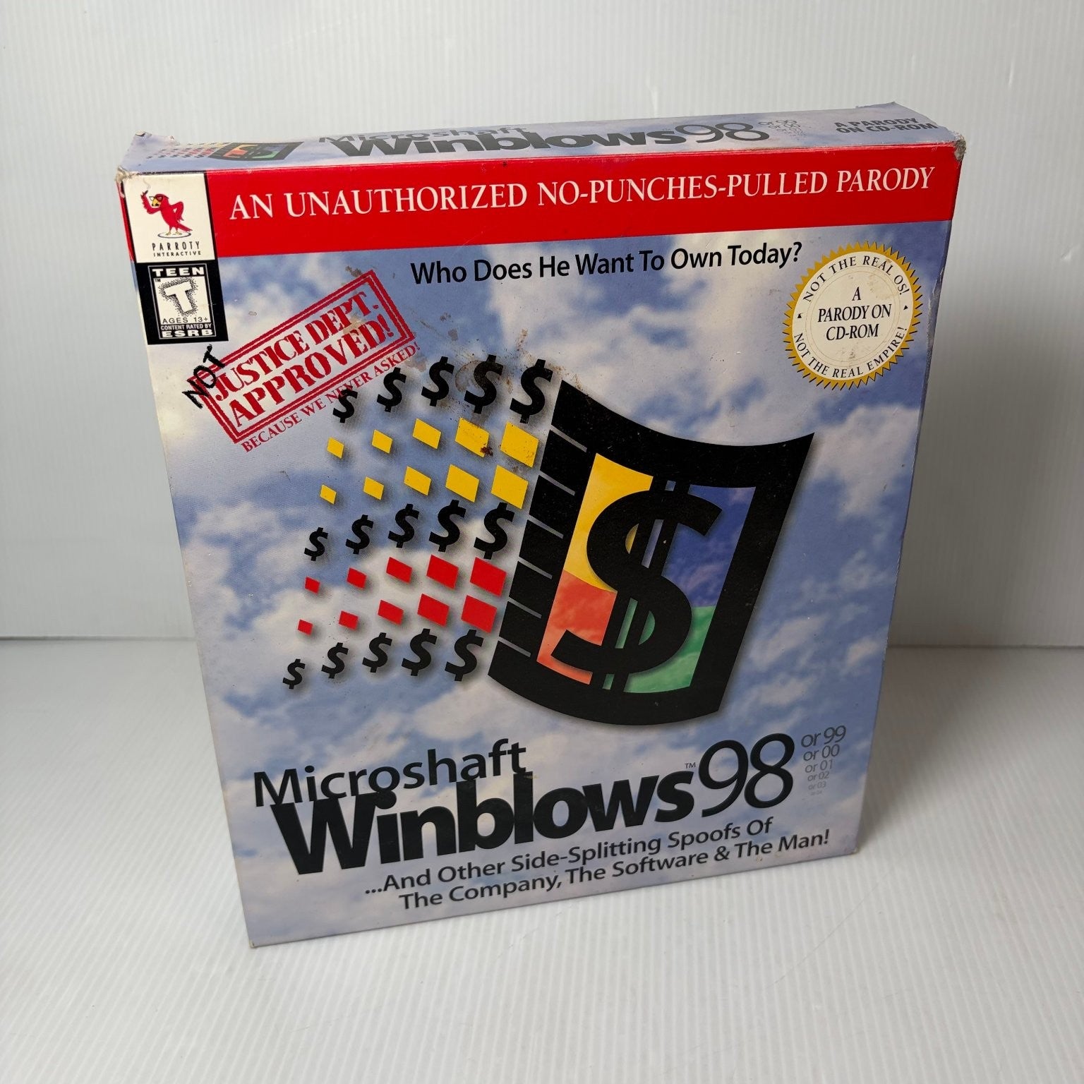 Microshaft Winblows 98 Big Box PC Parody CD-ROM Mac Video Game Retro Complete