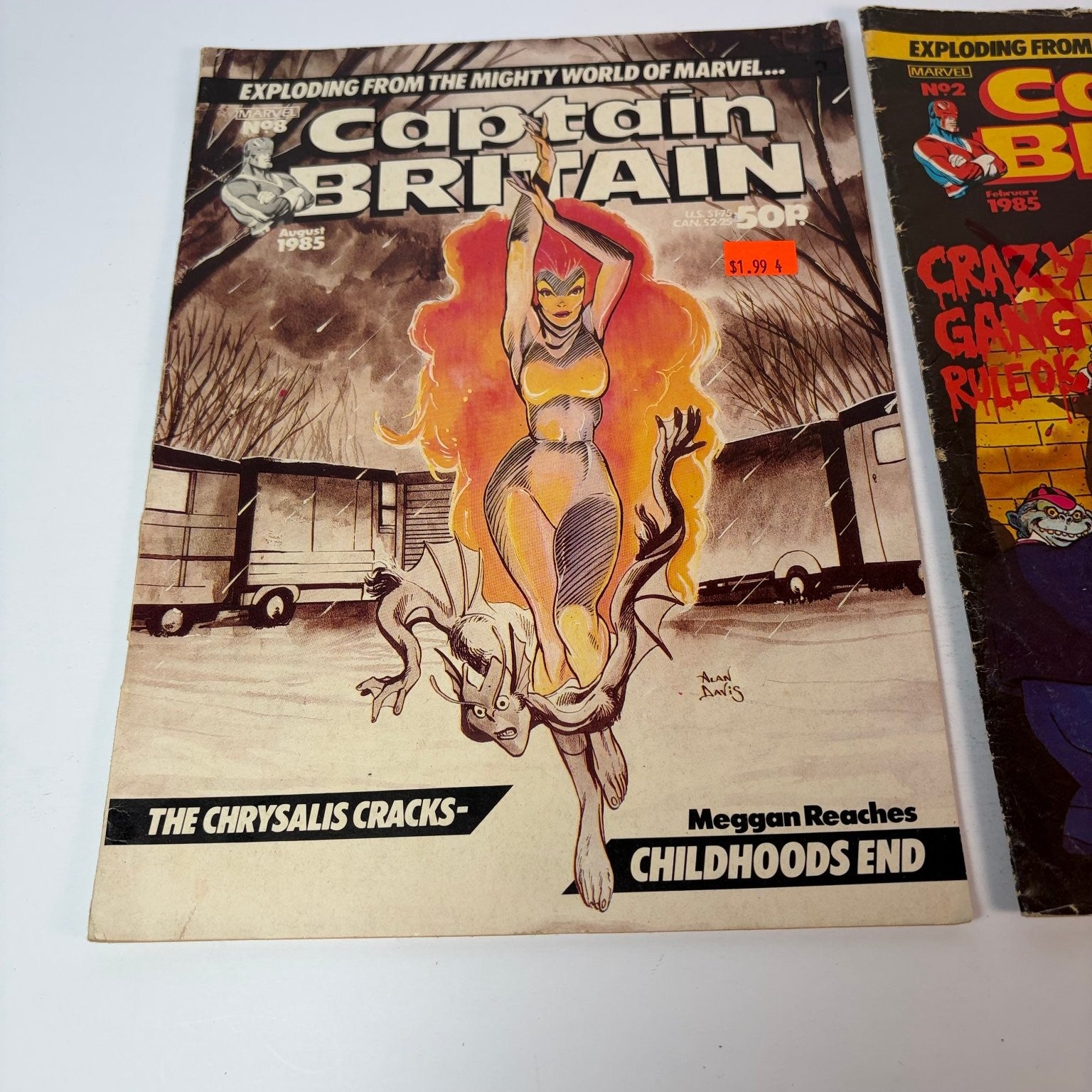 Captain Britain Magazine Lot 2 Issues 1985 Marvel Comics Alan Davis