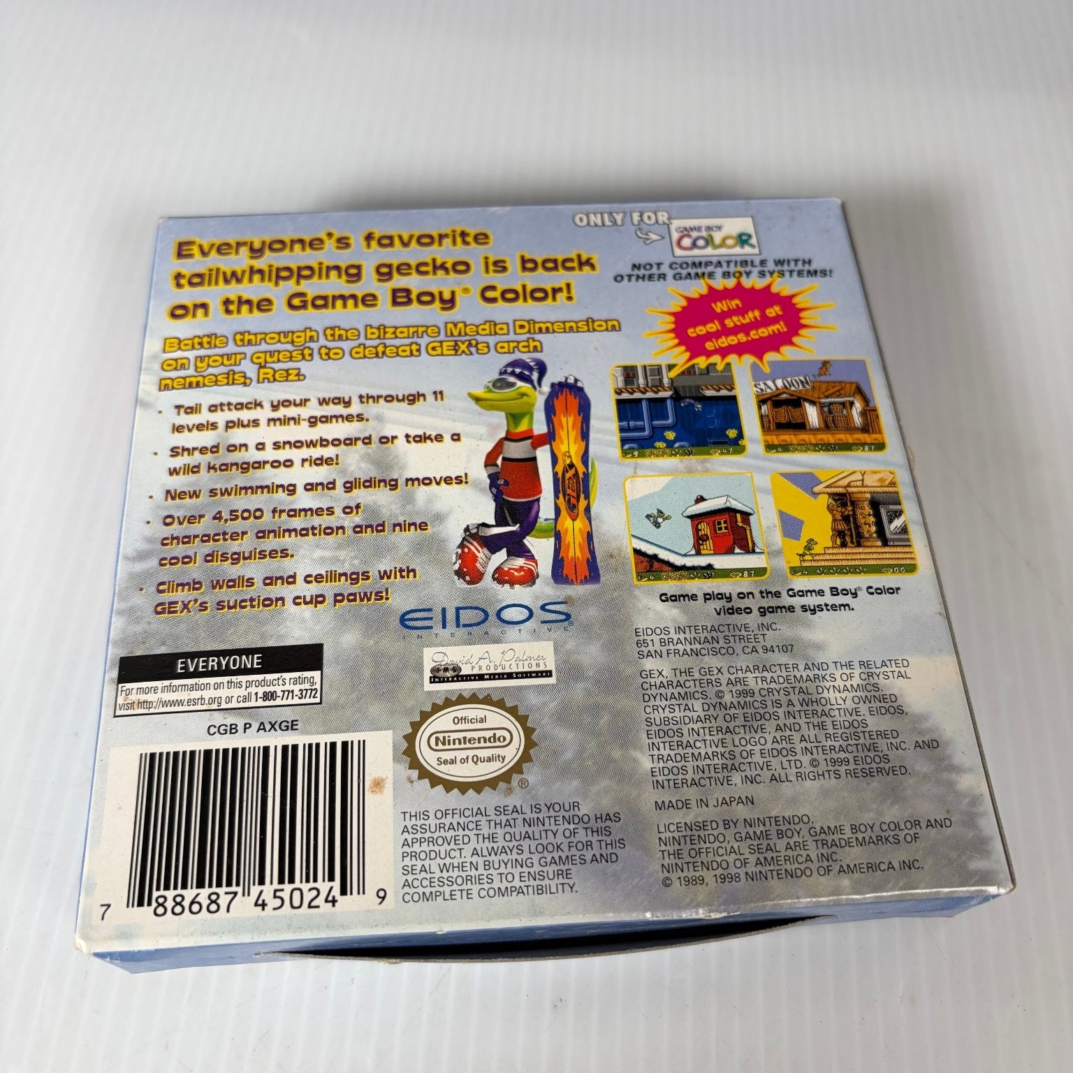 Gex 3 Deep Pocket Game Boy Color Original Box, Manual, Insert Reg Card Eidos