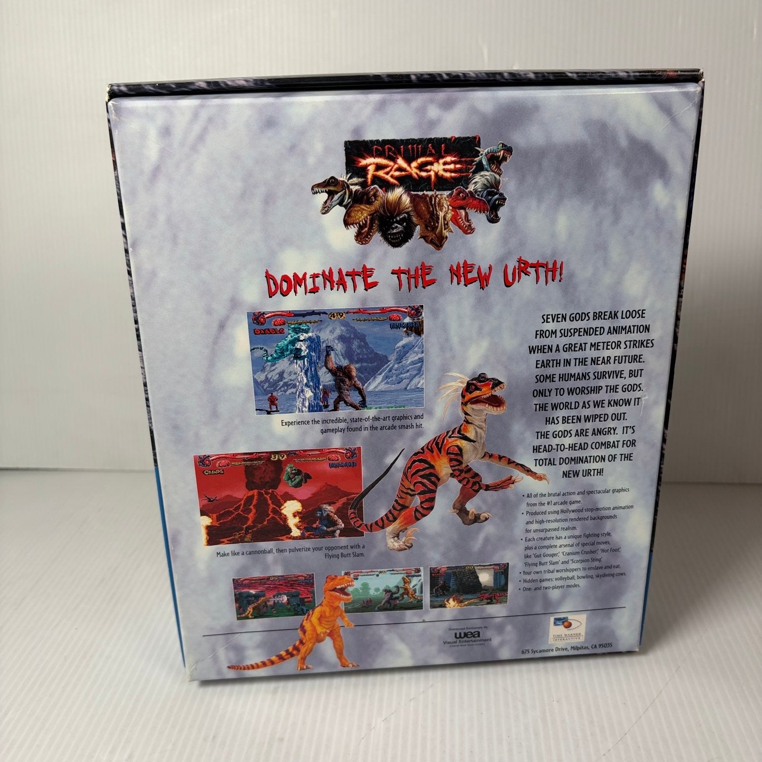 Primal Rage PC Big Box CD-ROM Video Game Dinosaur Fighting Arcade Port Manual