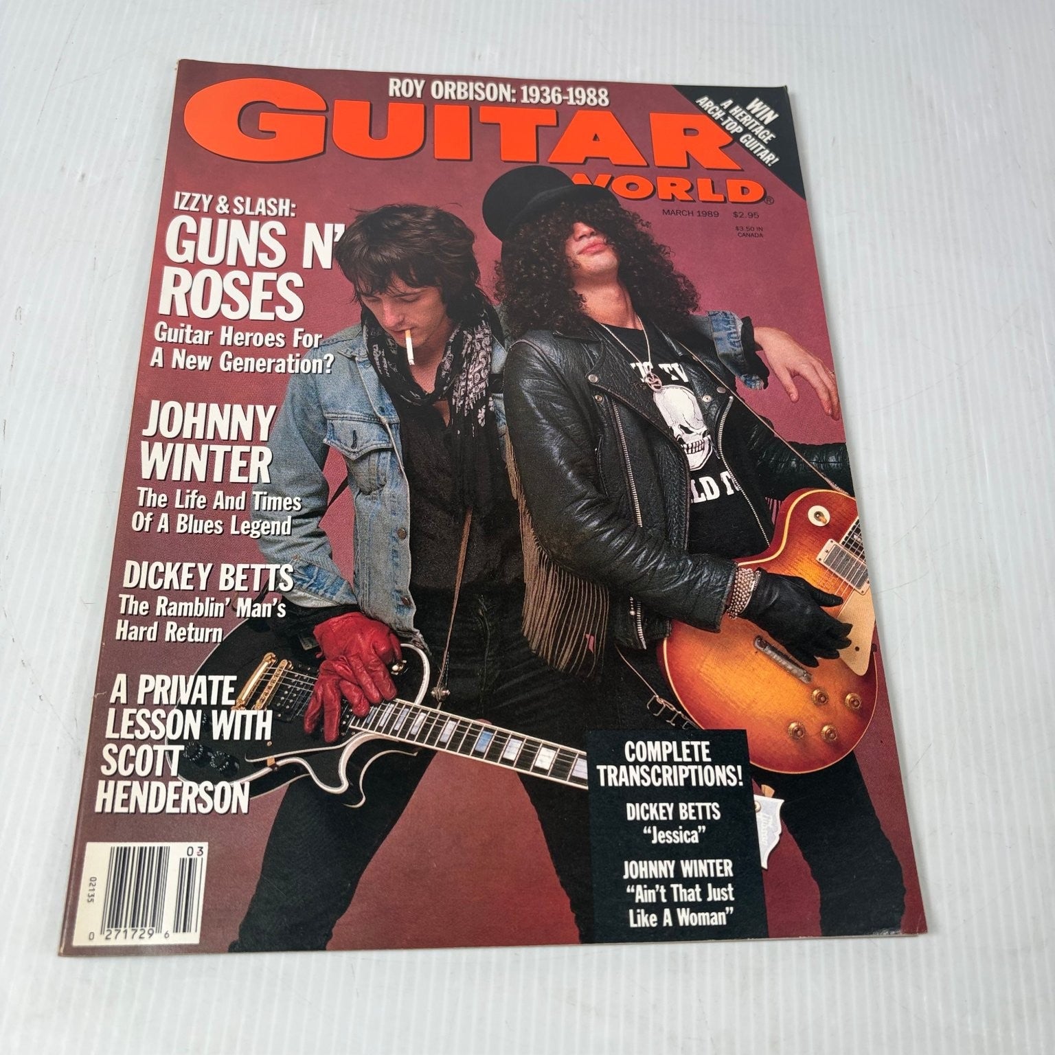 Guitar World Magazine March 1989 Guns N' Roses Izzy Slash Johnny Winter
