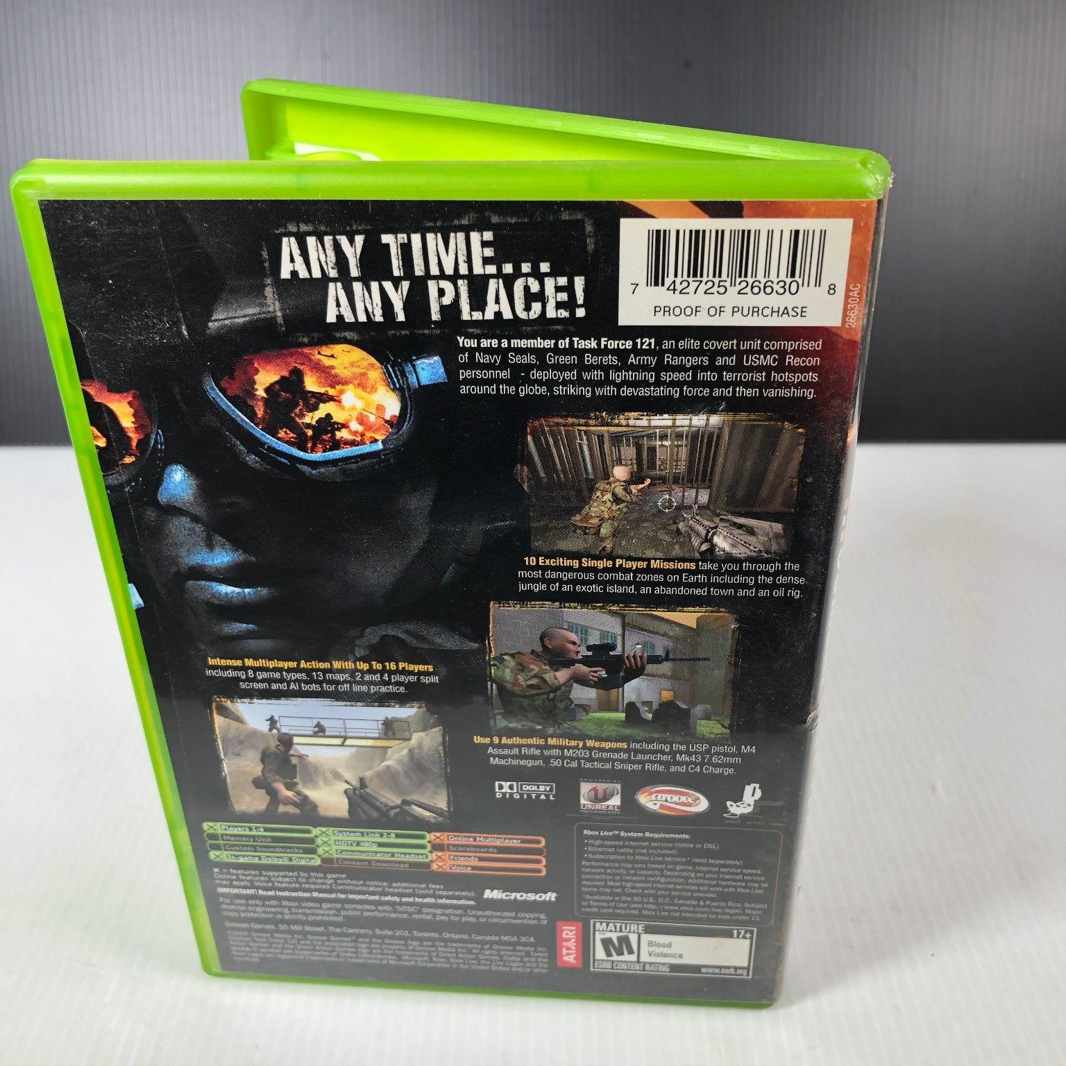 Combat Task Force 121 Xbox Video Game Multiplayer