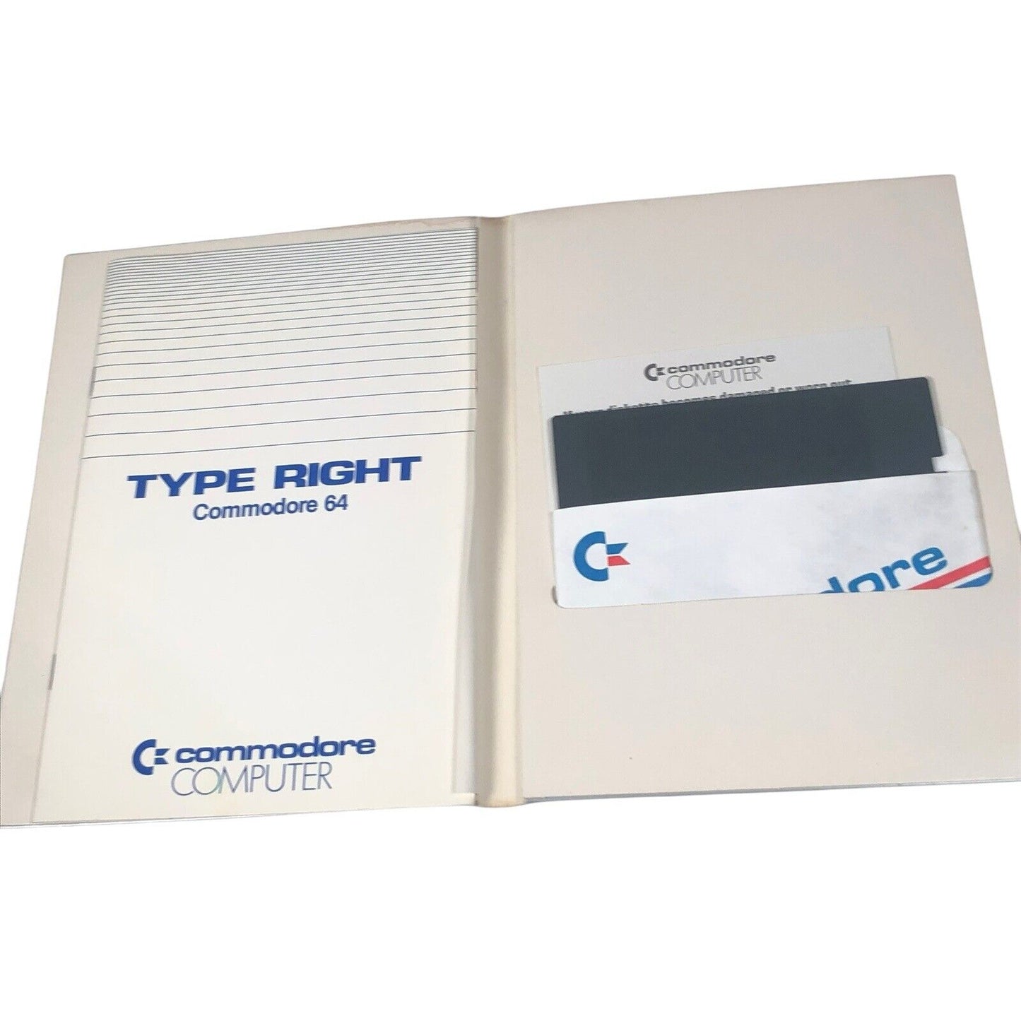 Commodore 64 Type Right Software 5.25 inch Floppy C64334 with Manual 1983