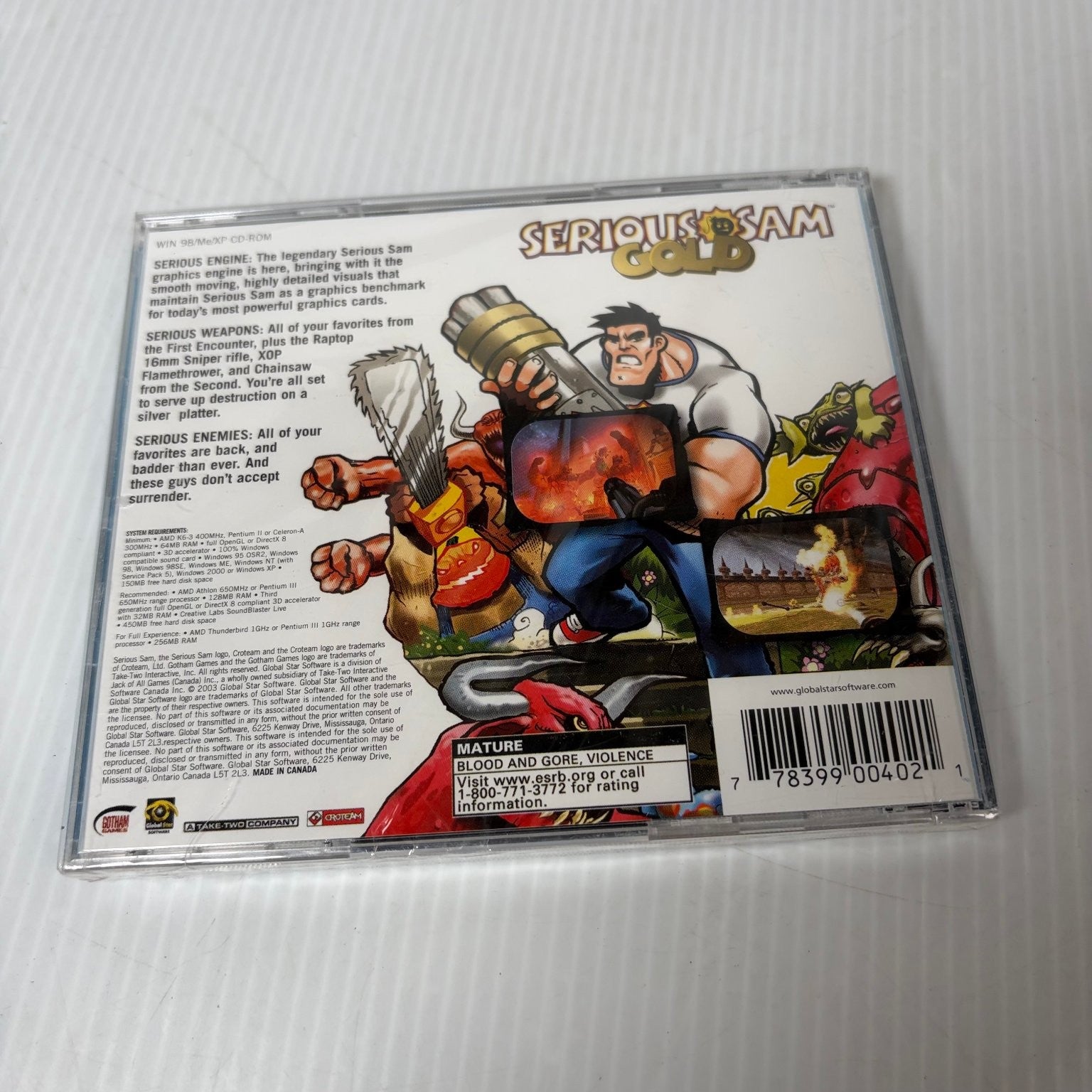 Serious Sam Gold PC CD-ROM Video Game FPS Action Multiplayer Sealed