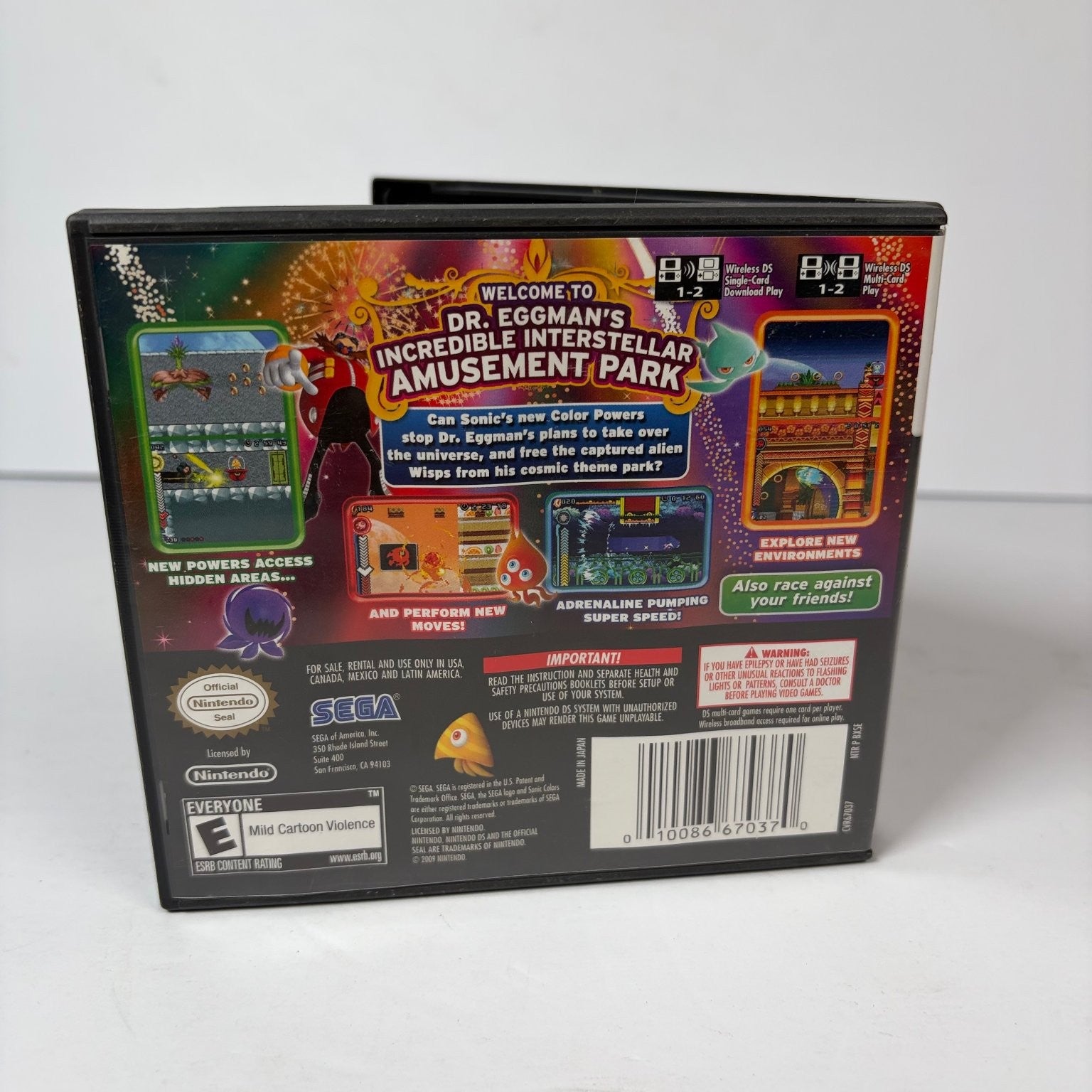 Sonic Colors Nintendo DS (DS) Complete CIB with Manual Action Platformer SEGA