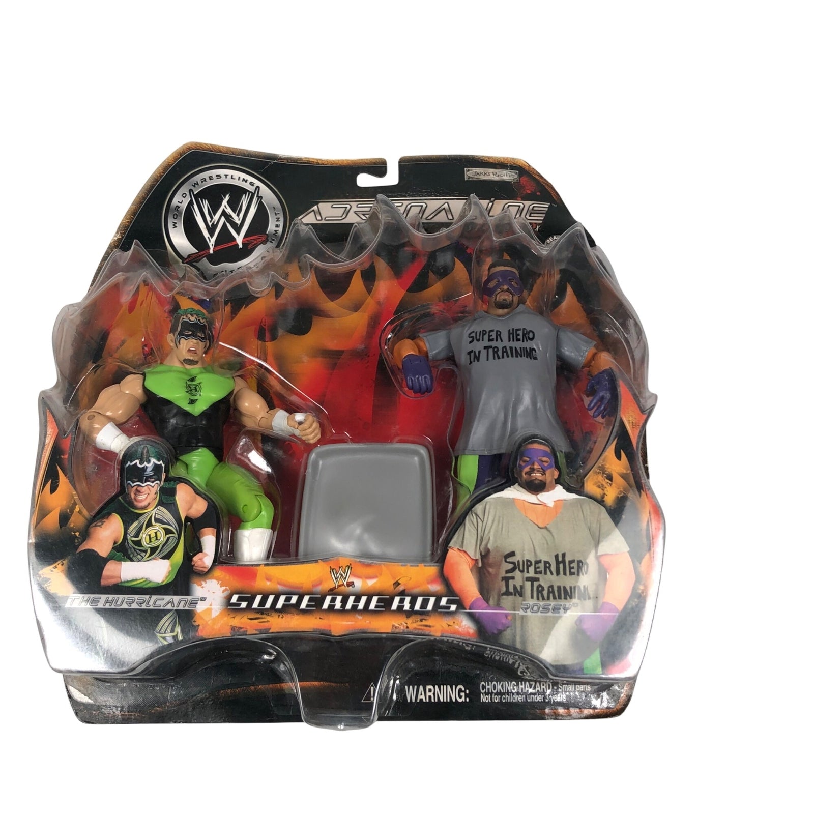 WWE Adrenaline Super Heroes The Hurricane & Rosey Action Figures Jakks